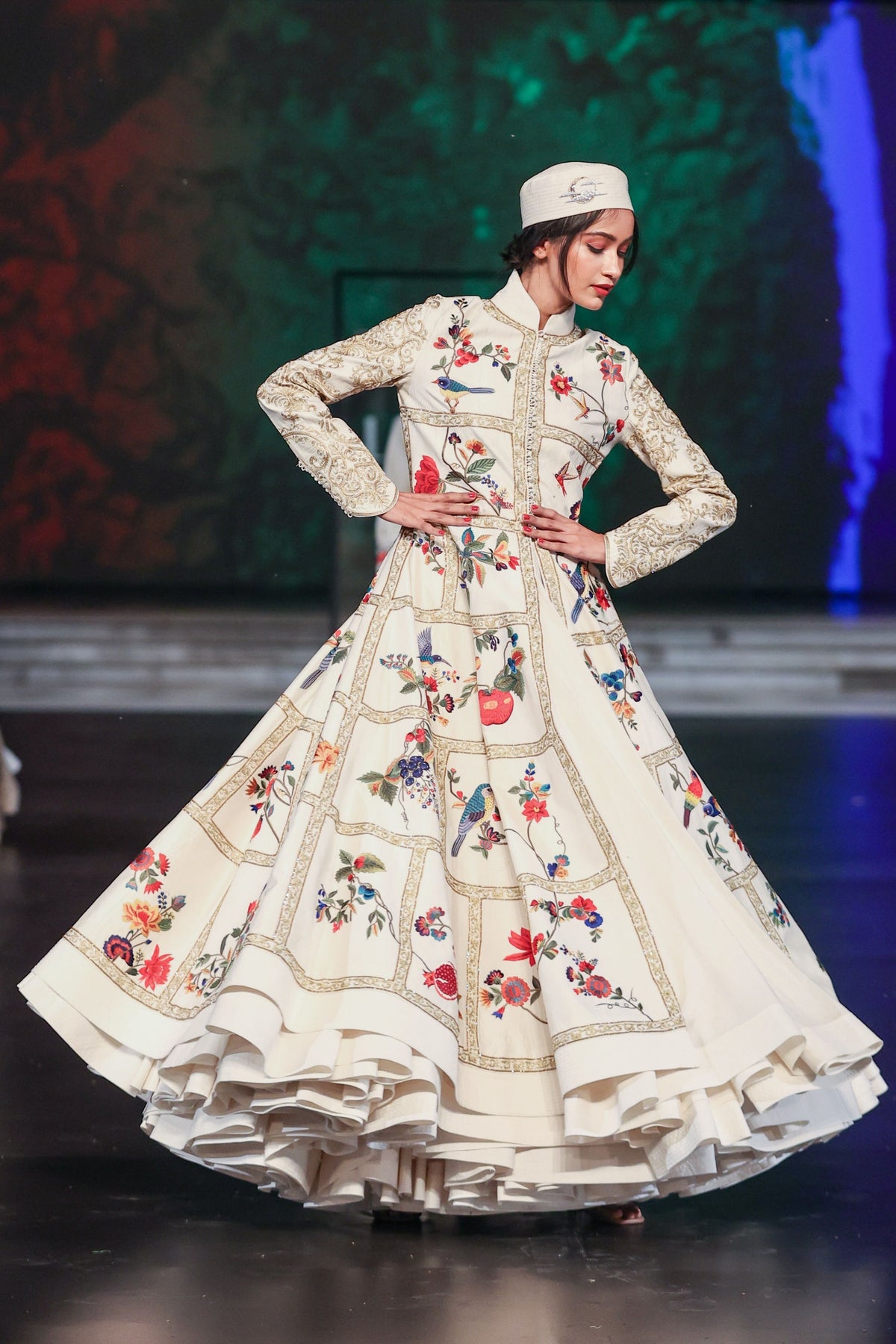 Long Embroidered Chanderi Jacket