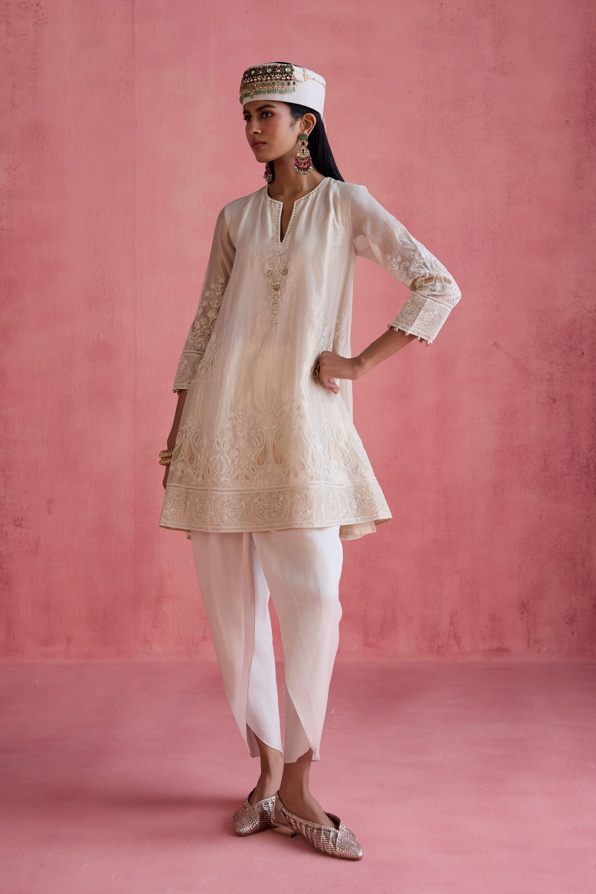 Fiza Ivory Dhoti Set