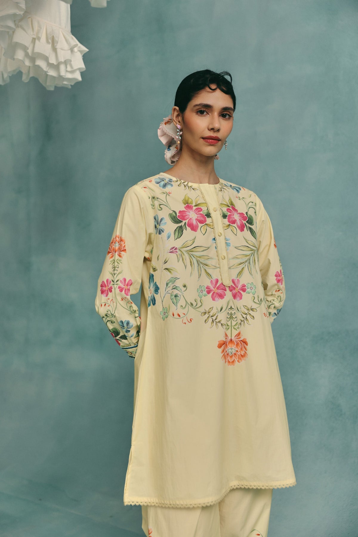 Rose Lemon Tunic Set