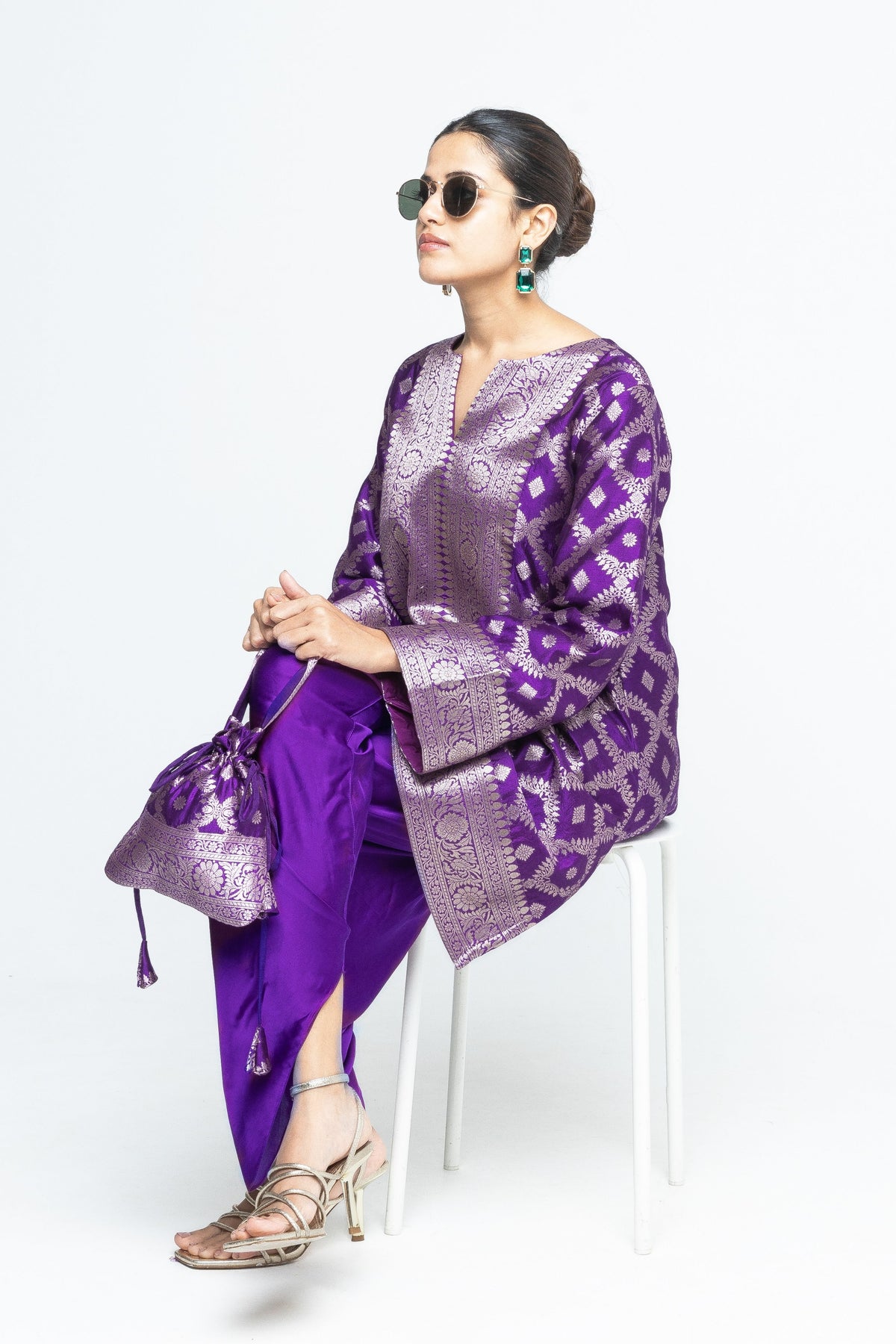 Heer Purple Tunic Set