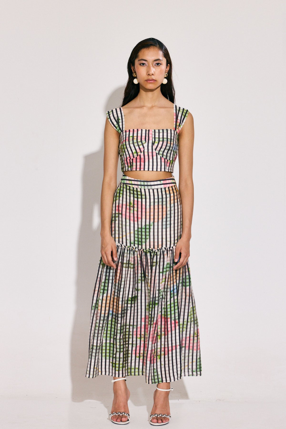 Basket Print Della Skirt Set