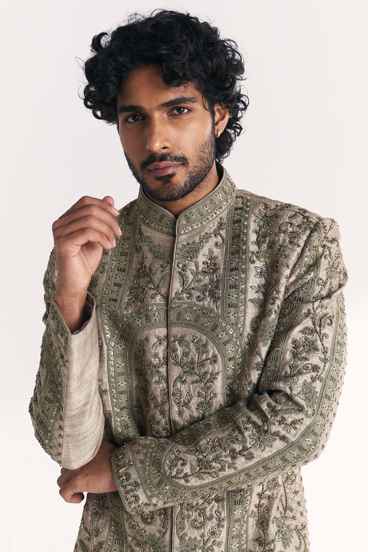 Karan Green Achkan Set