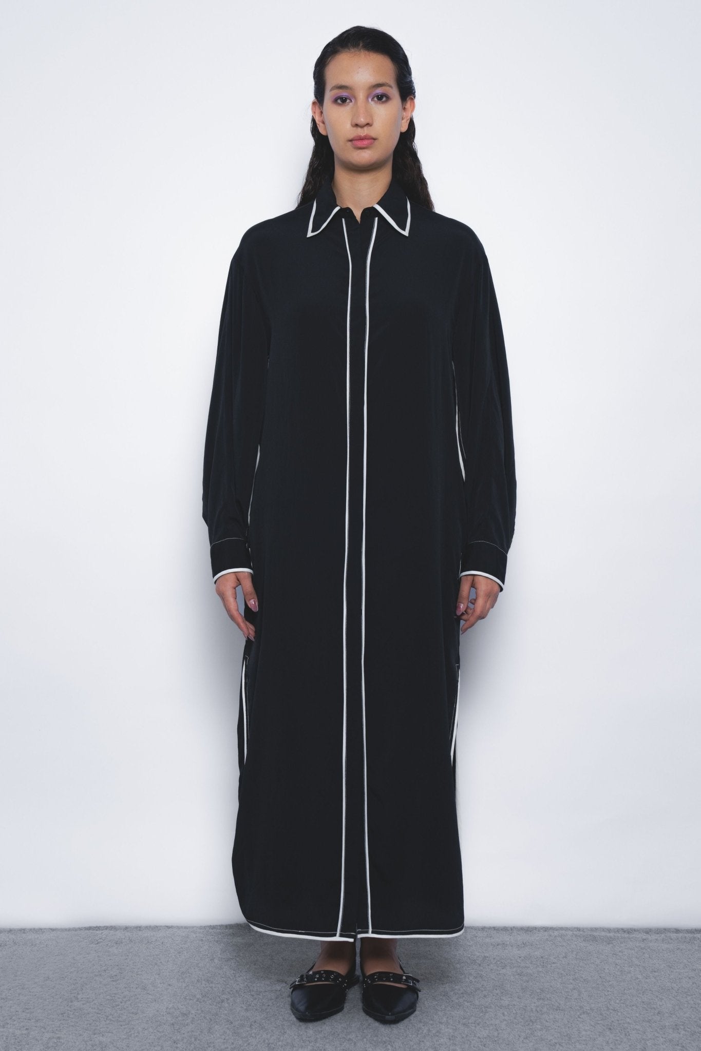 Elian Crepe Shirt Dress - Leh Studios - Elahe
