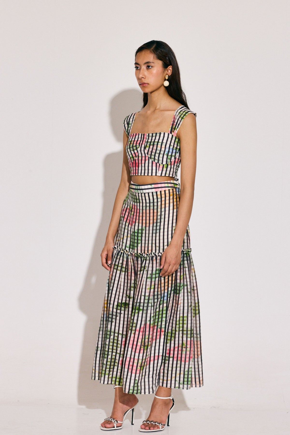 Basket Print Della Skirt Set