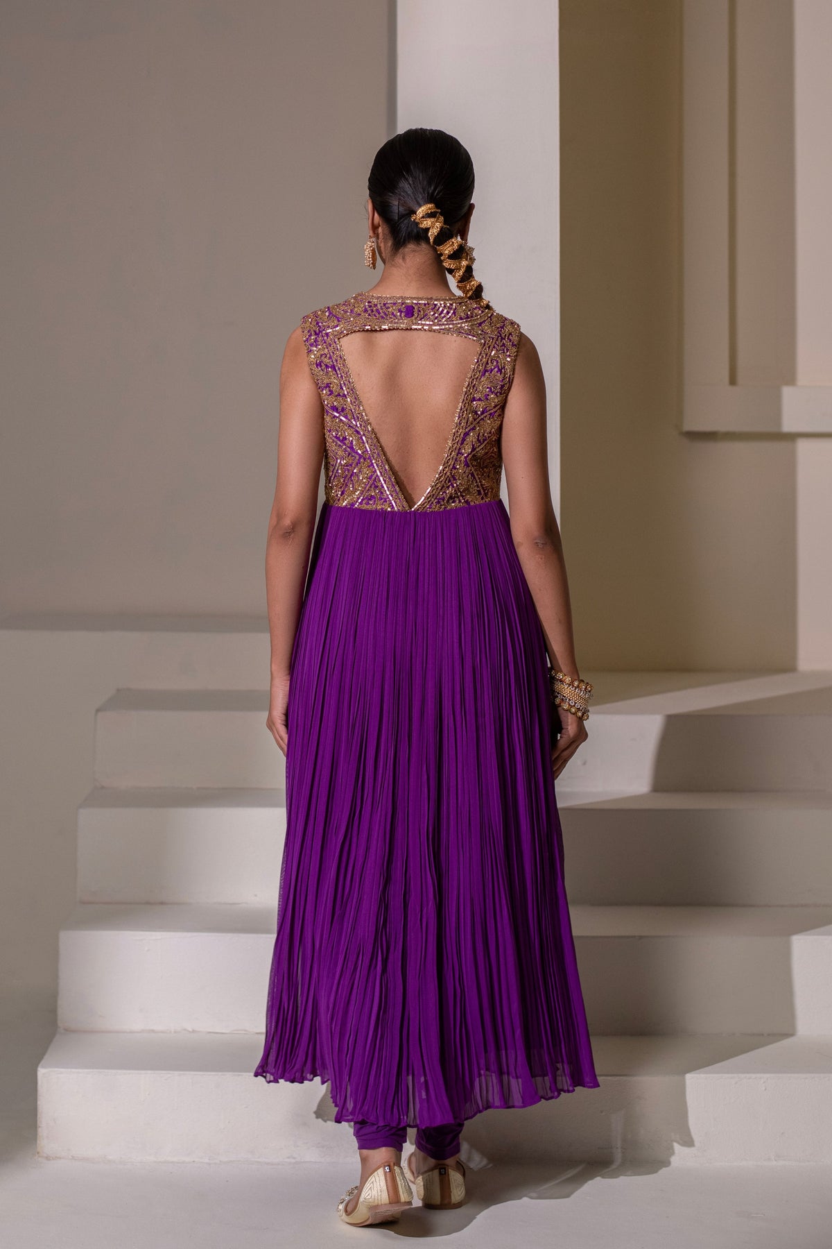 Purple Embellished Anarkali