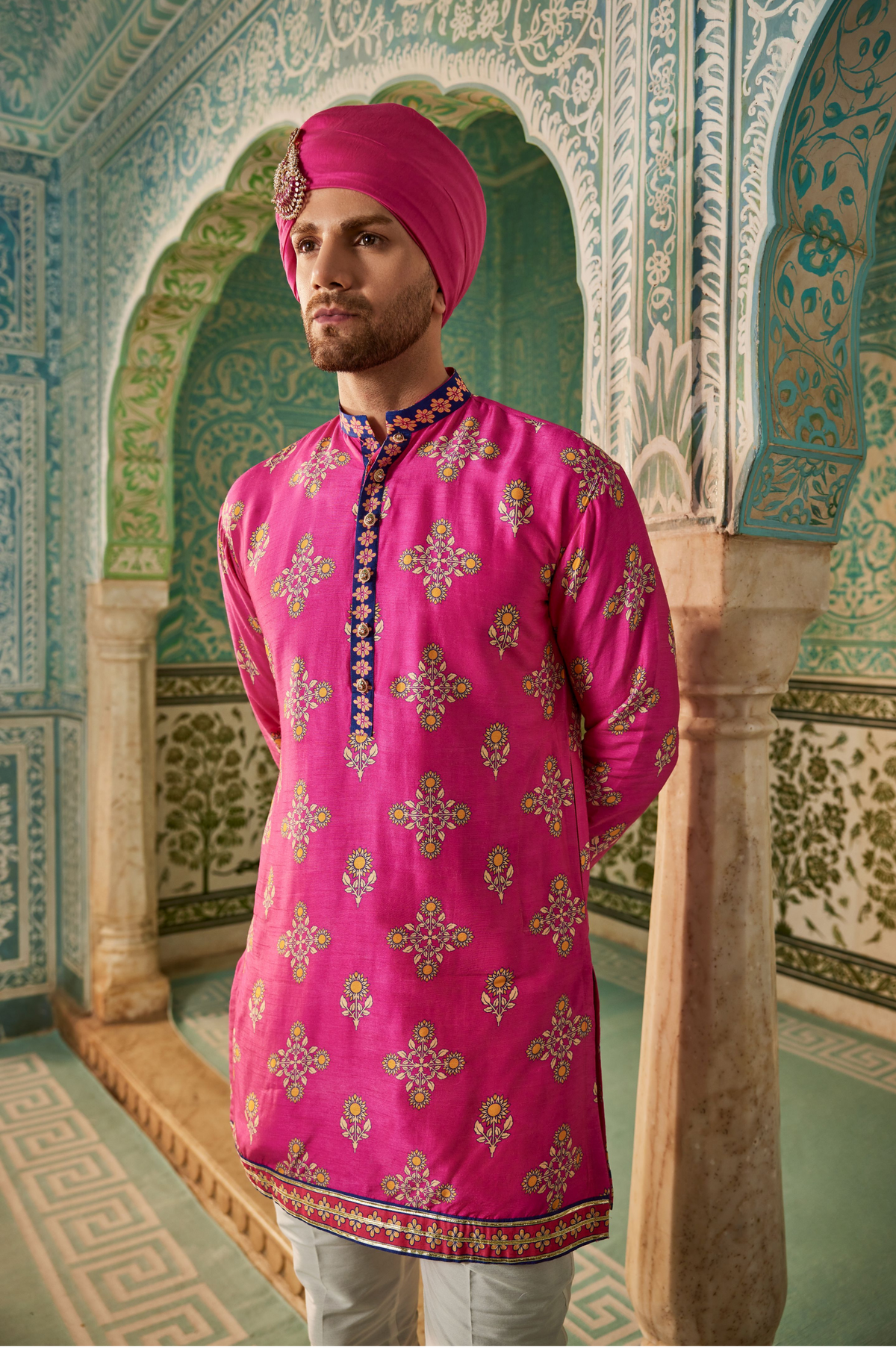 Pink Printed Kurta With Pant