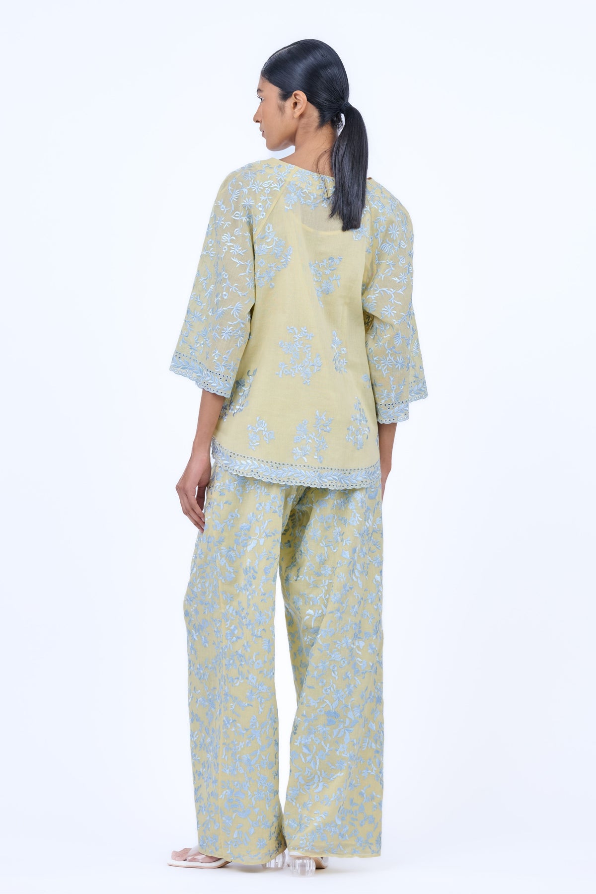 Yellow &amp; Blue Threadwork Top