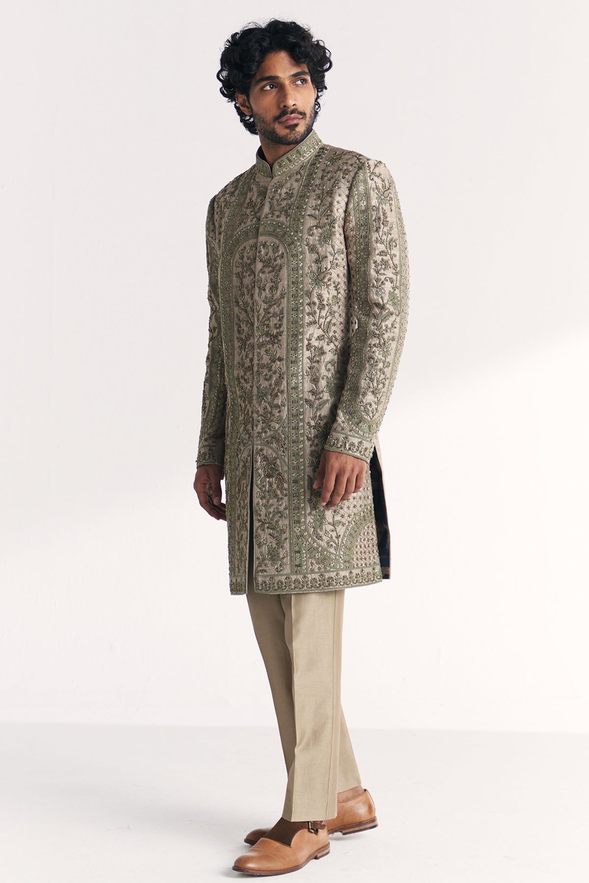 Karan Green Achkan Set