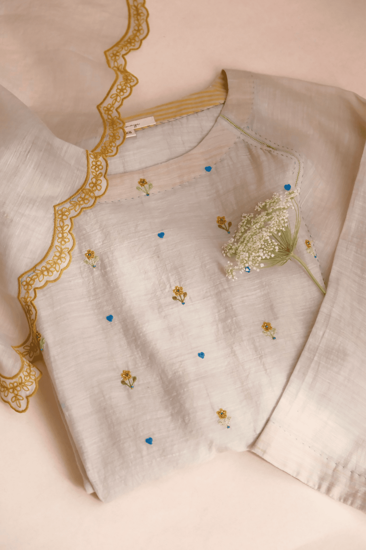 Enchanted Meadow Beige Kurta Set