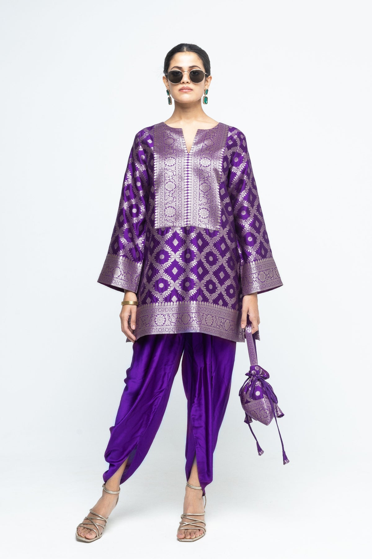 Heer Purple Tunic Set