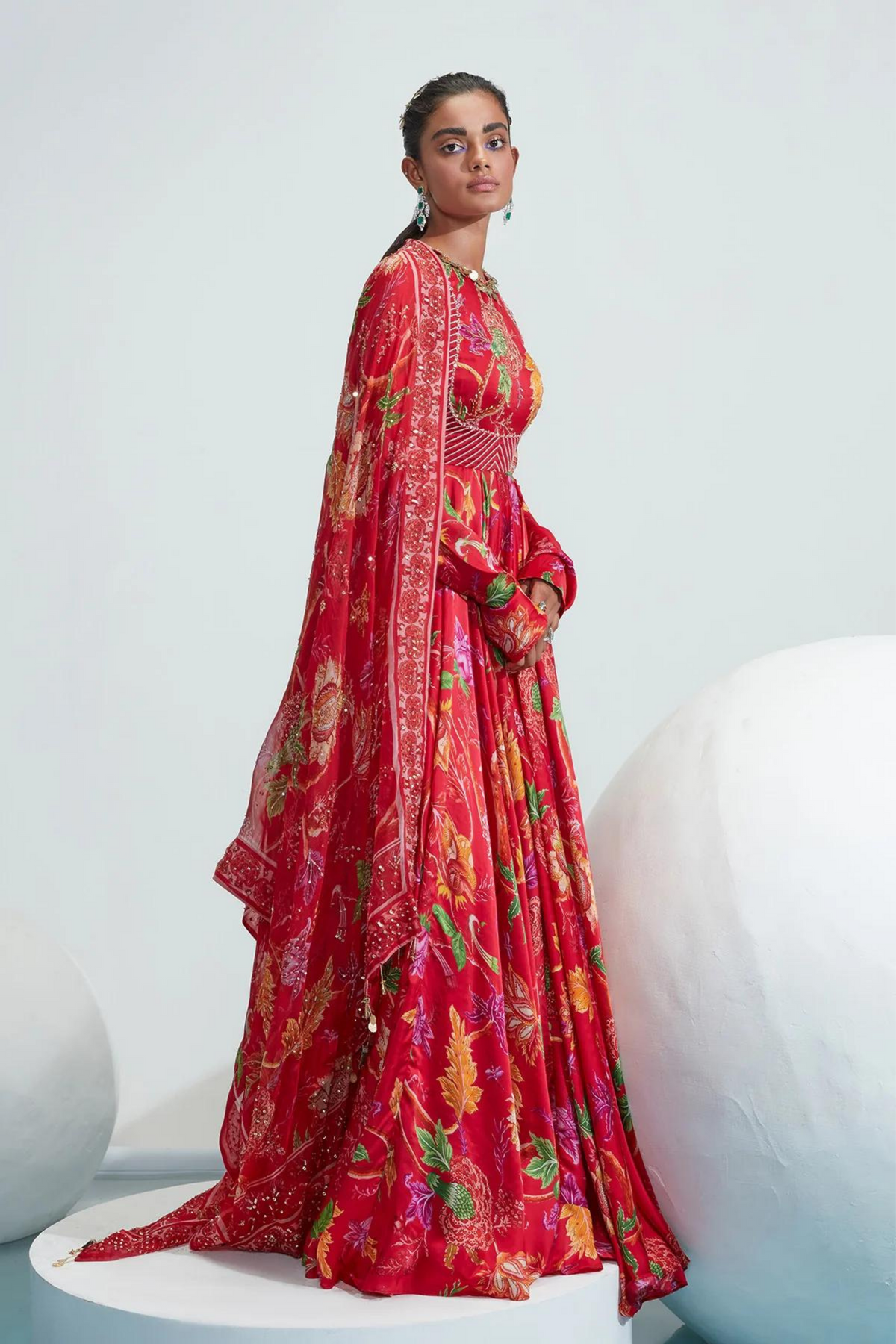 Zayna Red Embroidered Lehenga Set