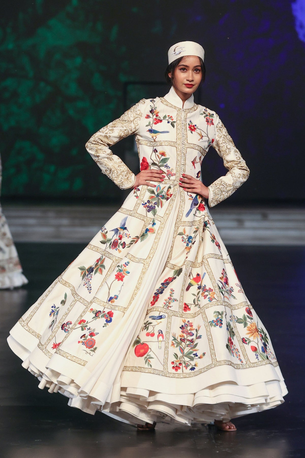 Long Embroidered Chanderi Jacket