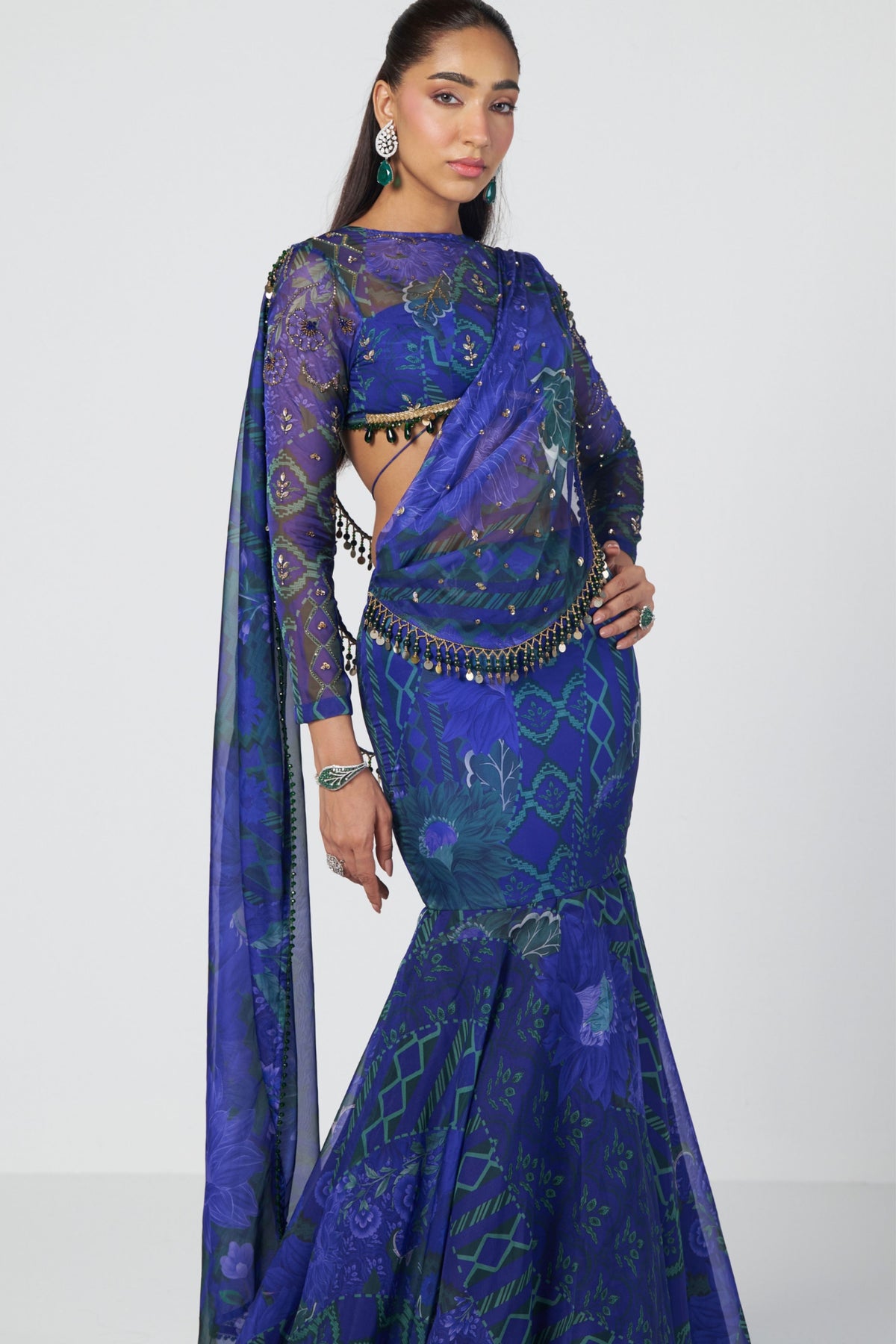 Rani Draped Saree Set