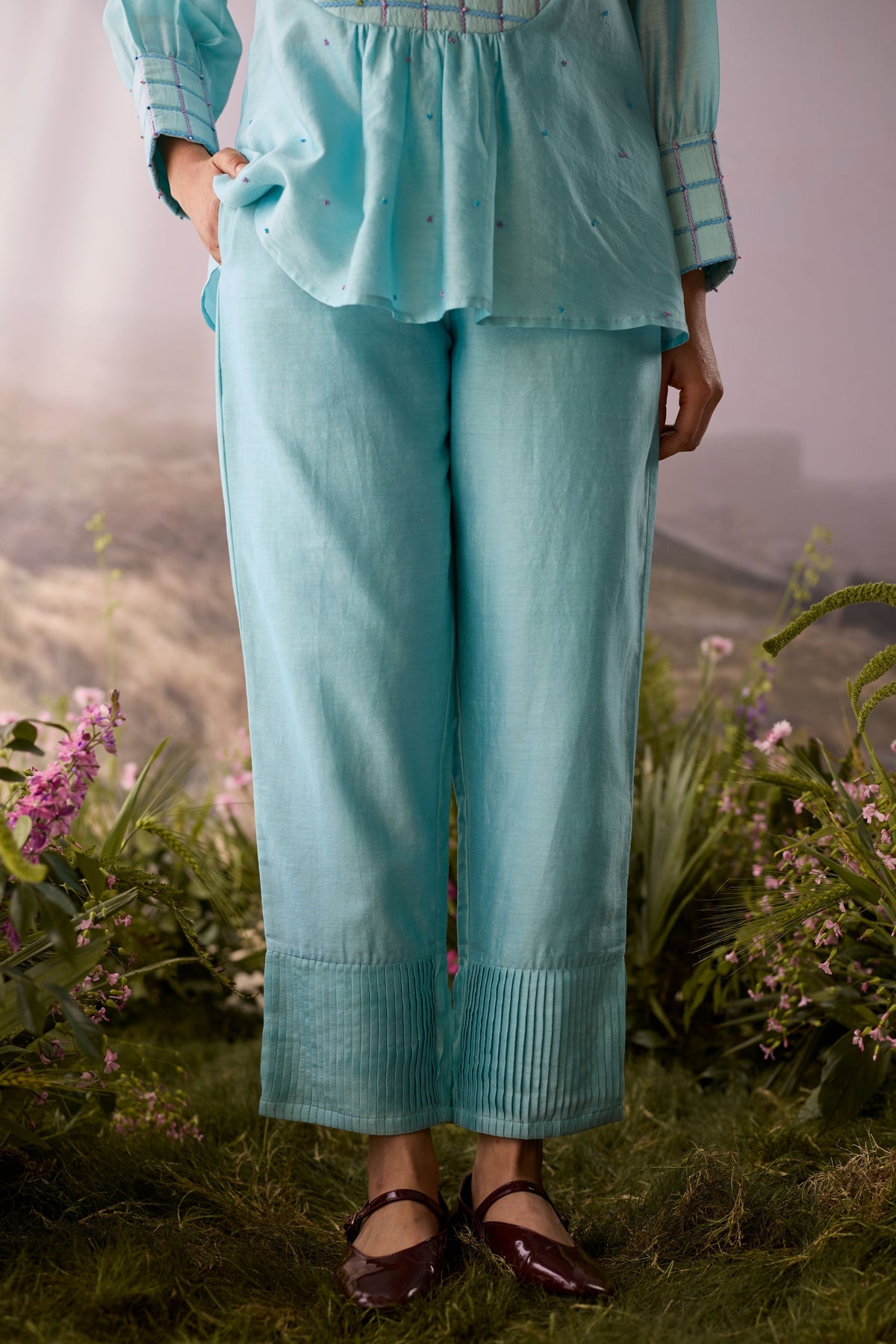 Azure Cuffed Pants