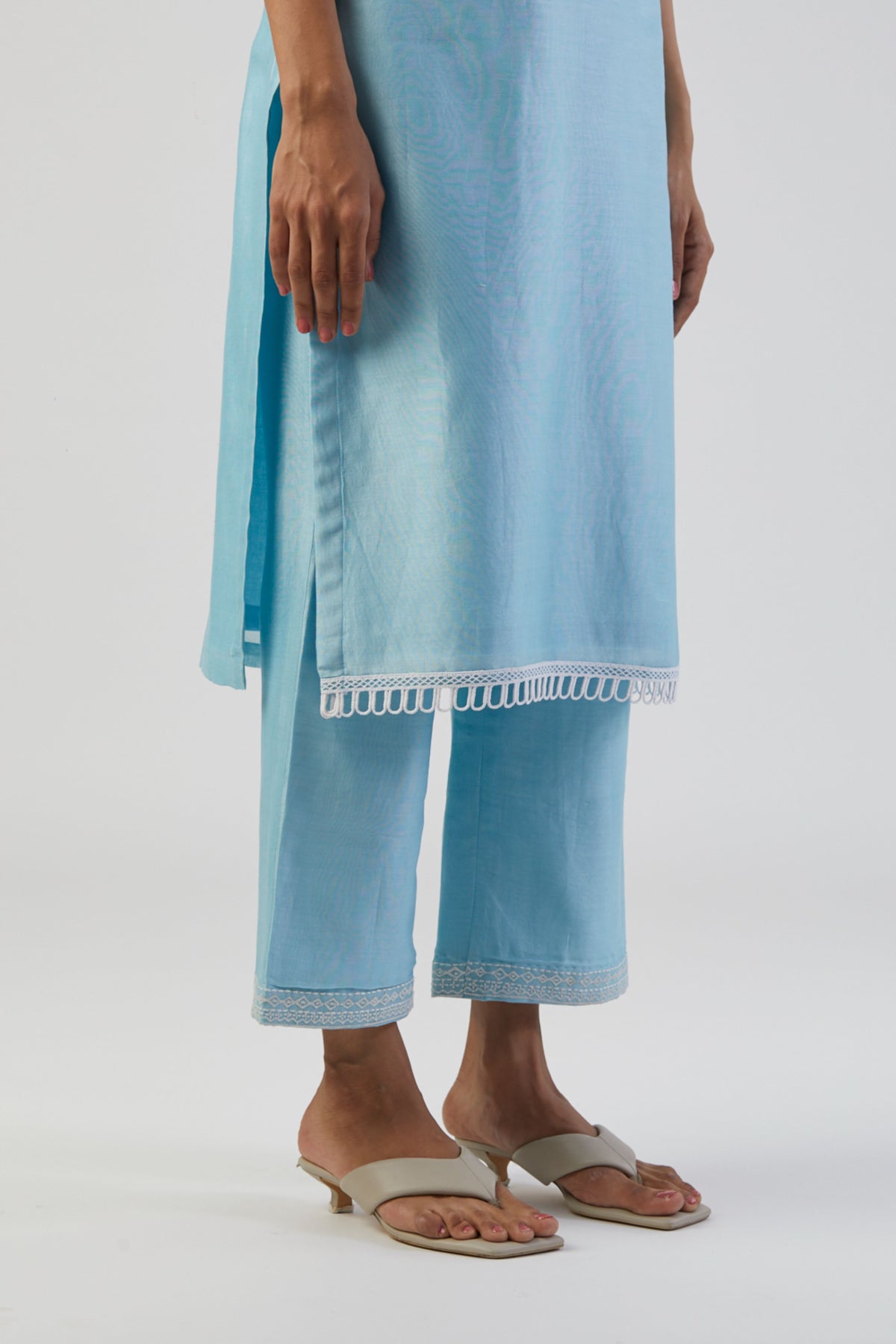 Ice blue boota kurta set