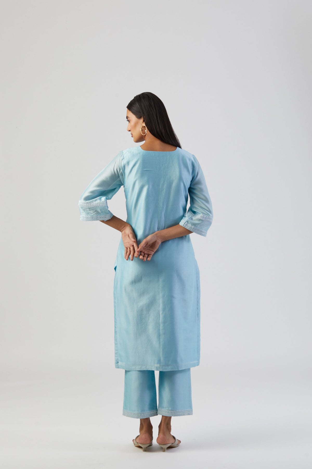 Ice blue boota kurta set