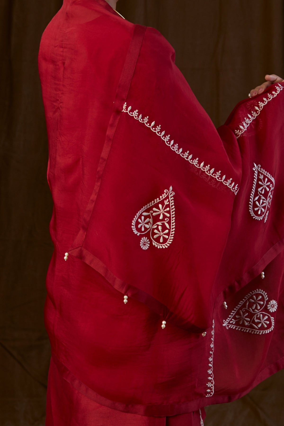 Maroon Panel Sharara Set