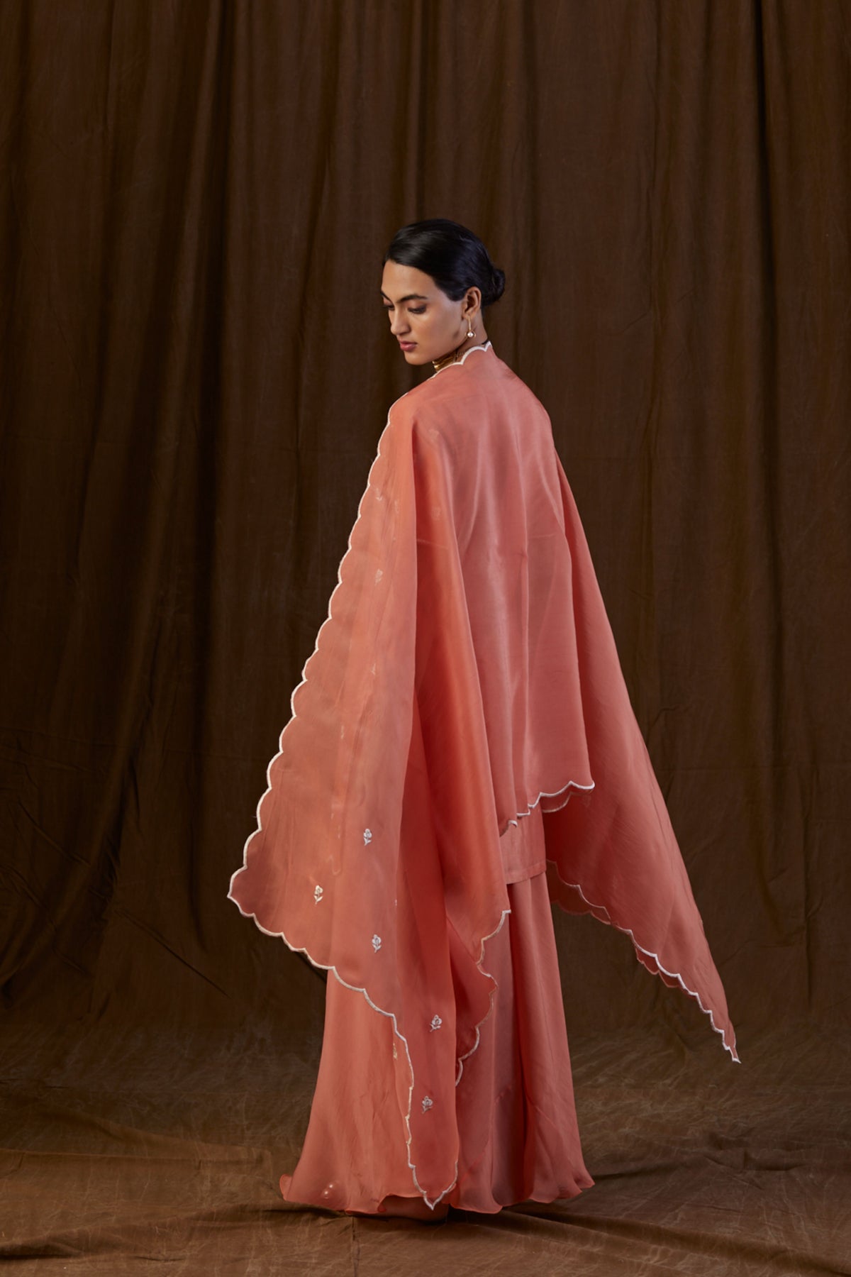 Rust Orange Floral Sharara Set