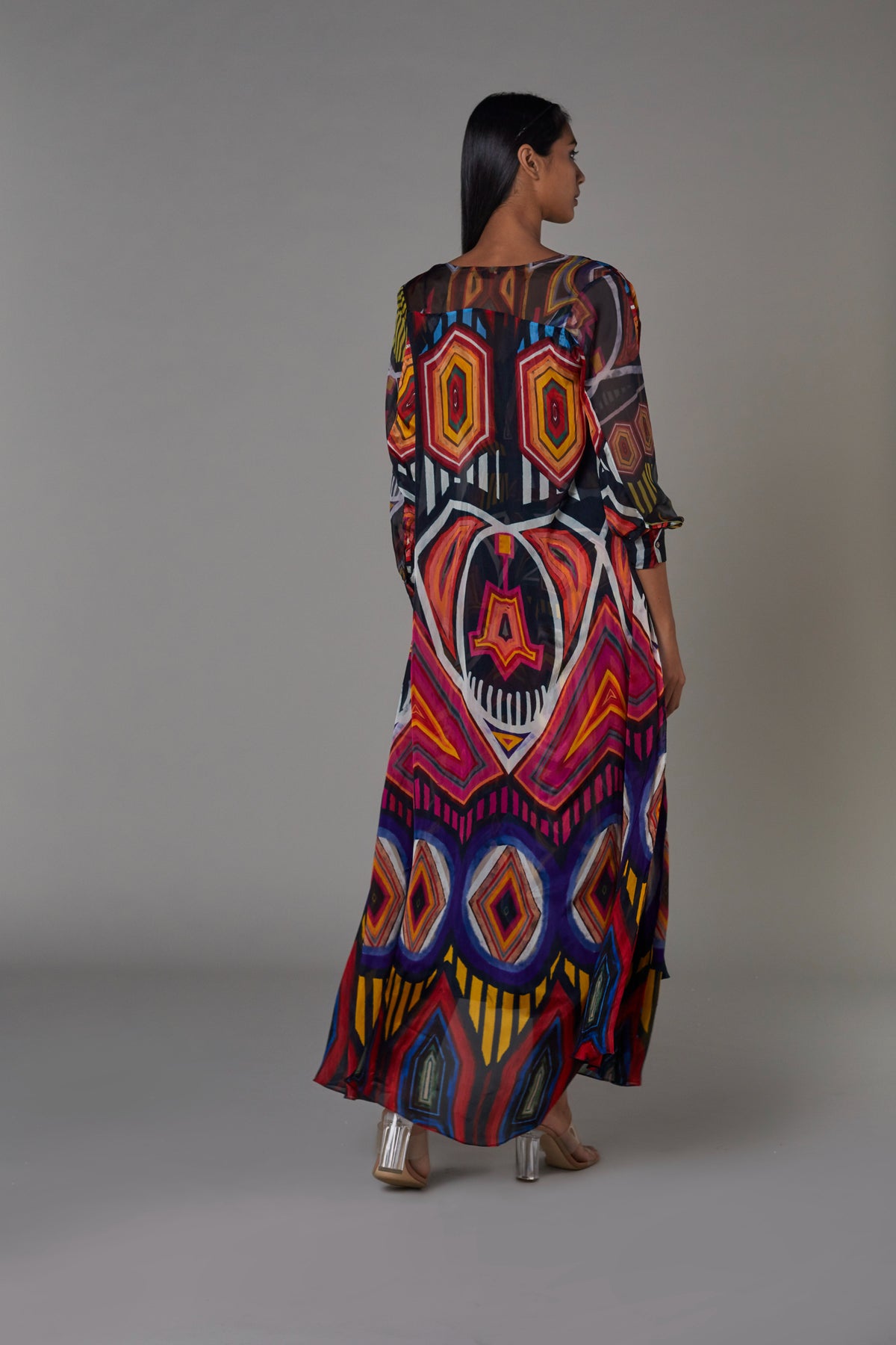 Afghani print cape and dress