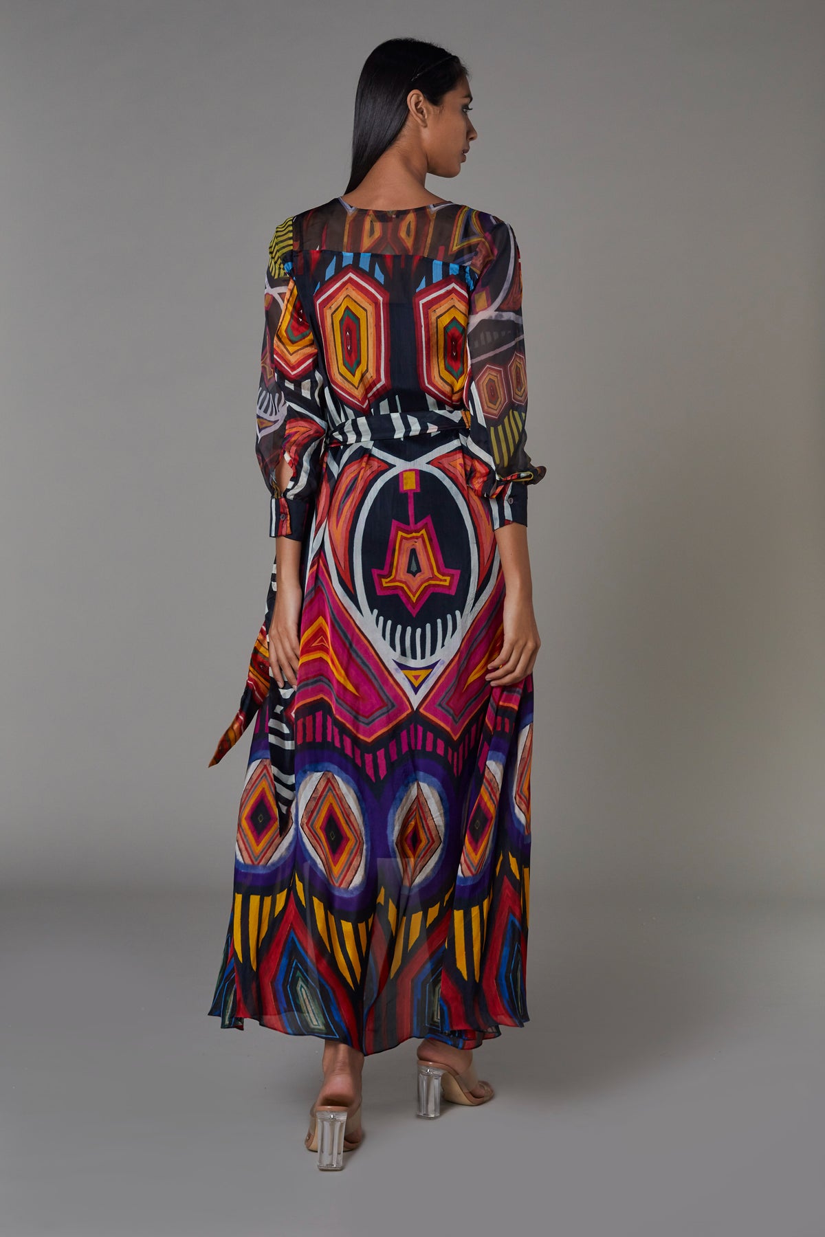 Afghani print cape and dress