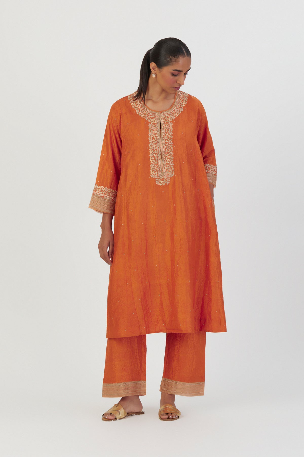 Orange Zehra Kurta Set