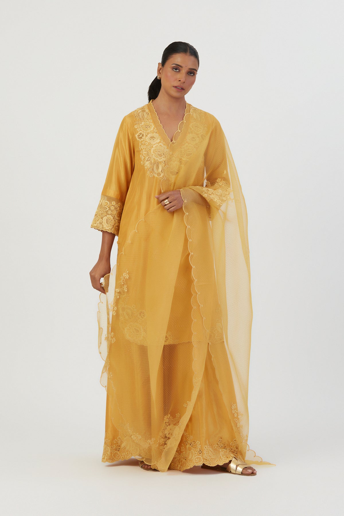 Yellow Isha Sharara Set