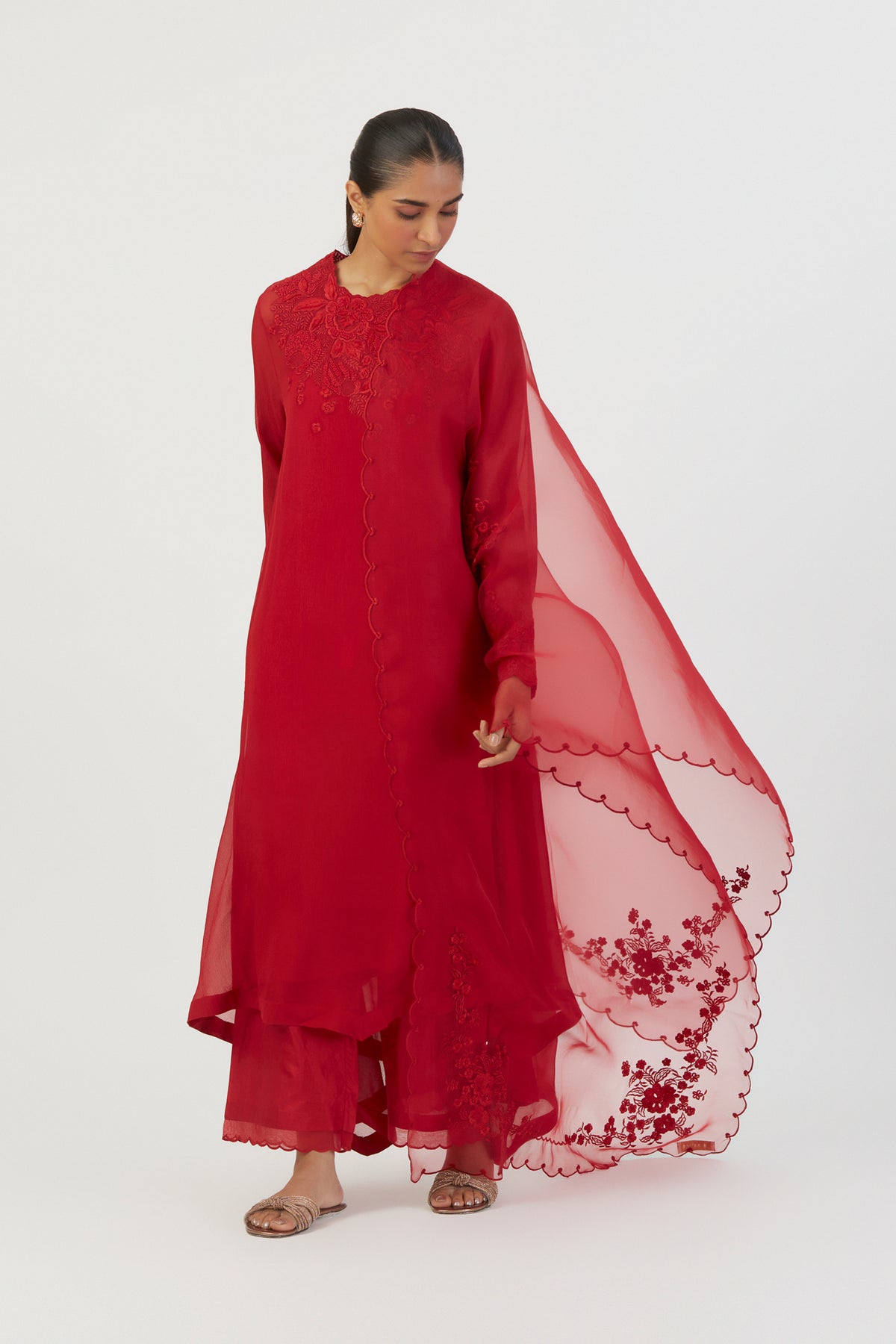 Red Nira Dupatta