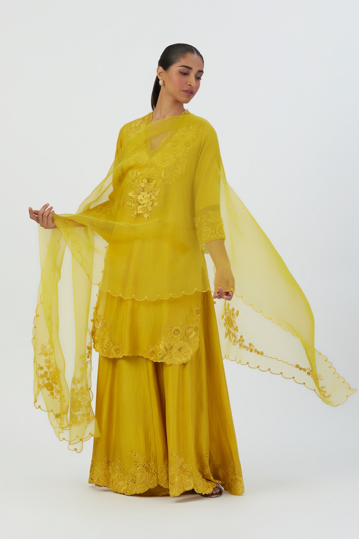 Lime Yellow Nira Dupatta