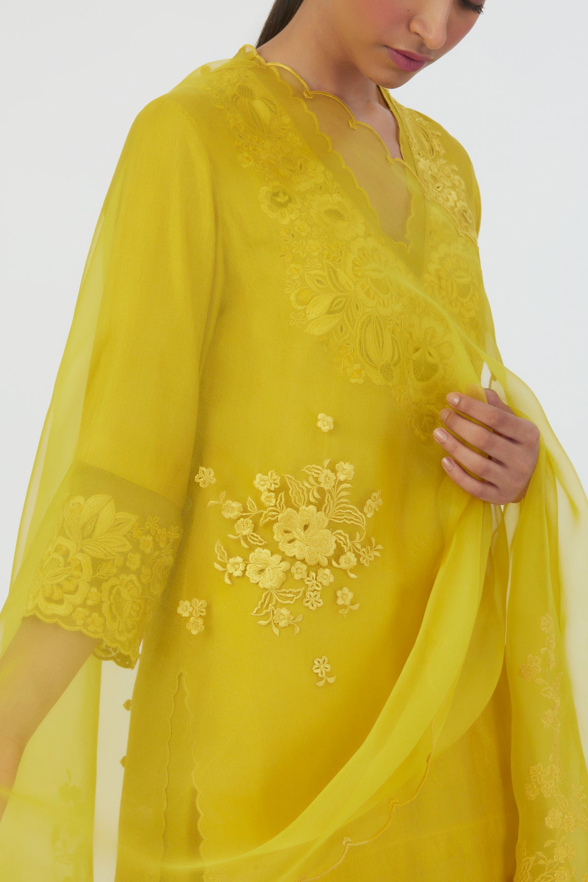 Lime Yellow Nira Dupatta