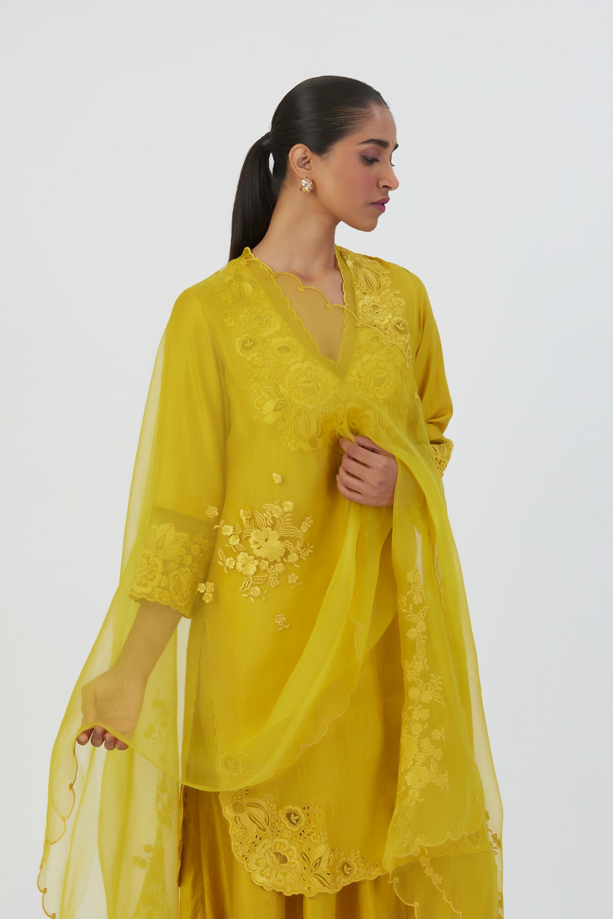 Lime Yellow Nira Dupatta