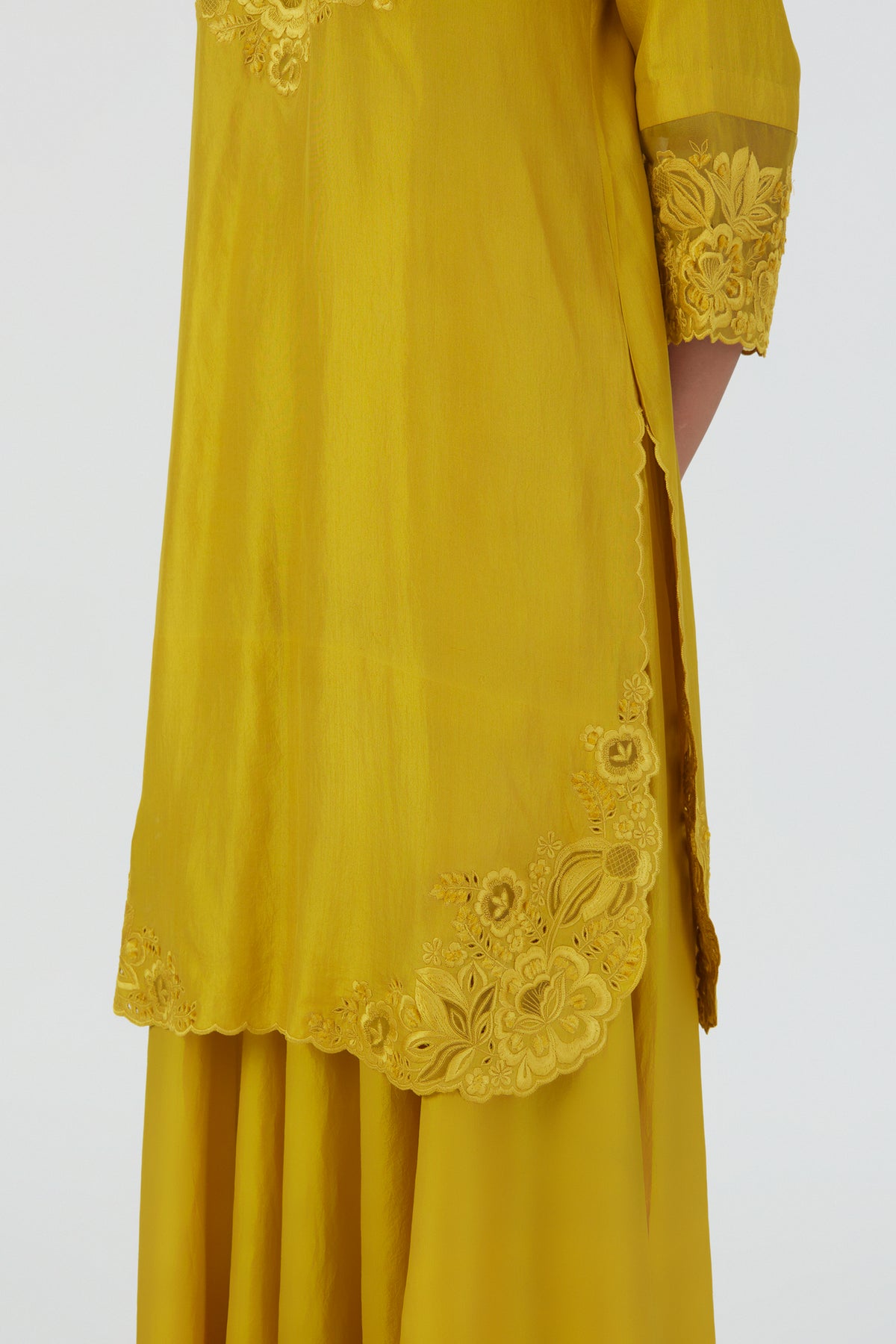 Yellow Silk Isha Sharara Set