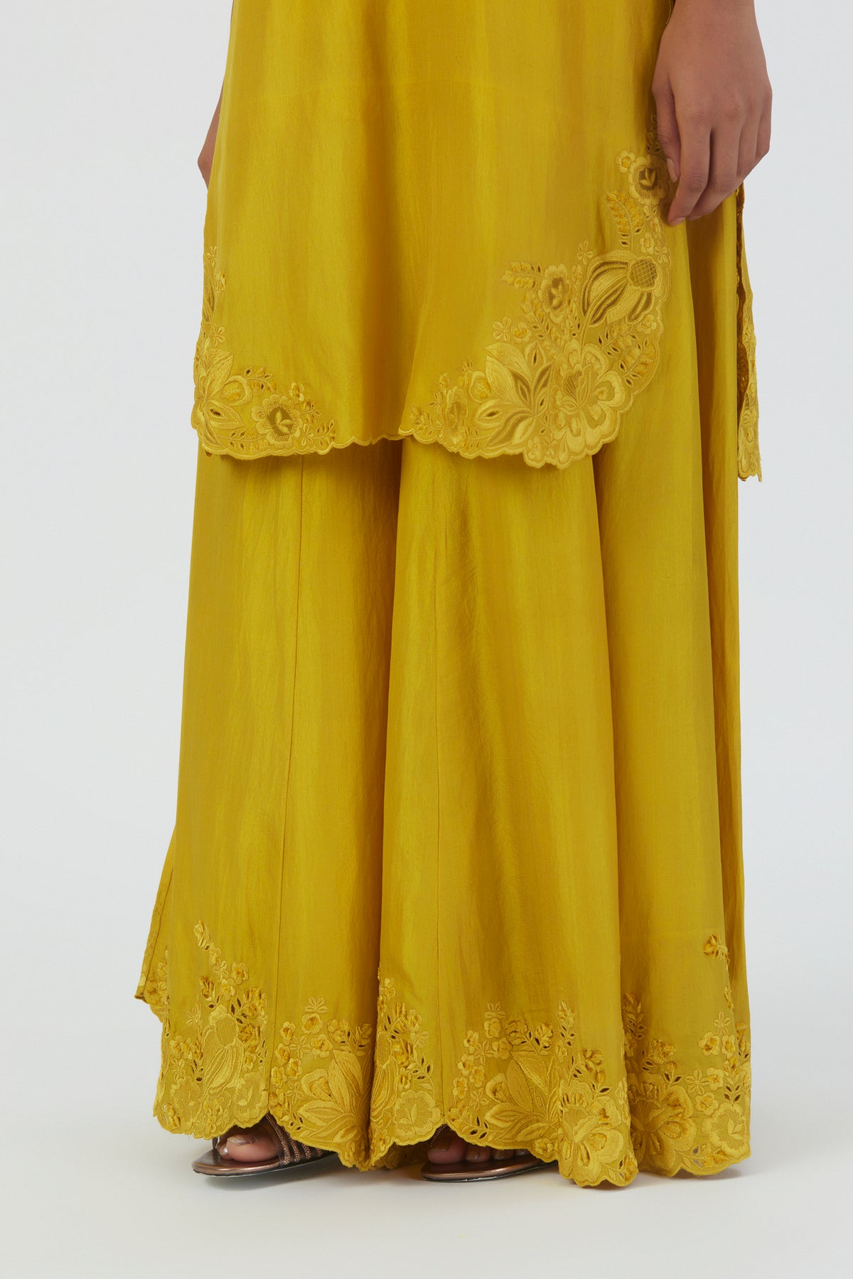 Yellow Silk Isha Sharara Set