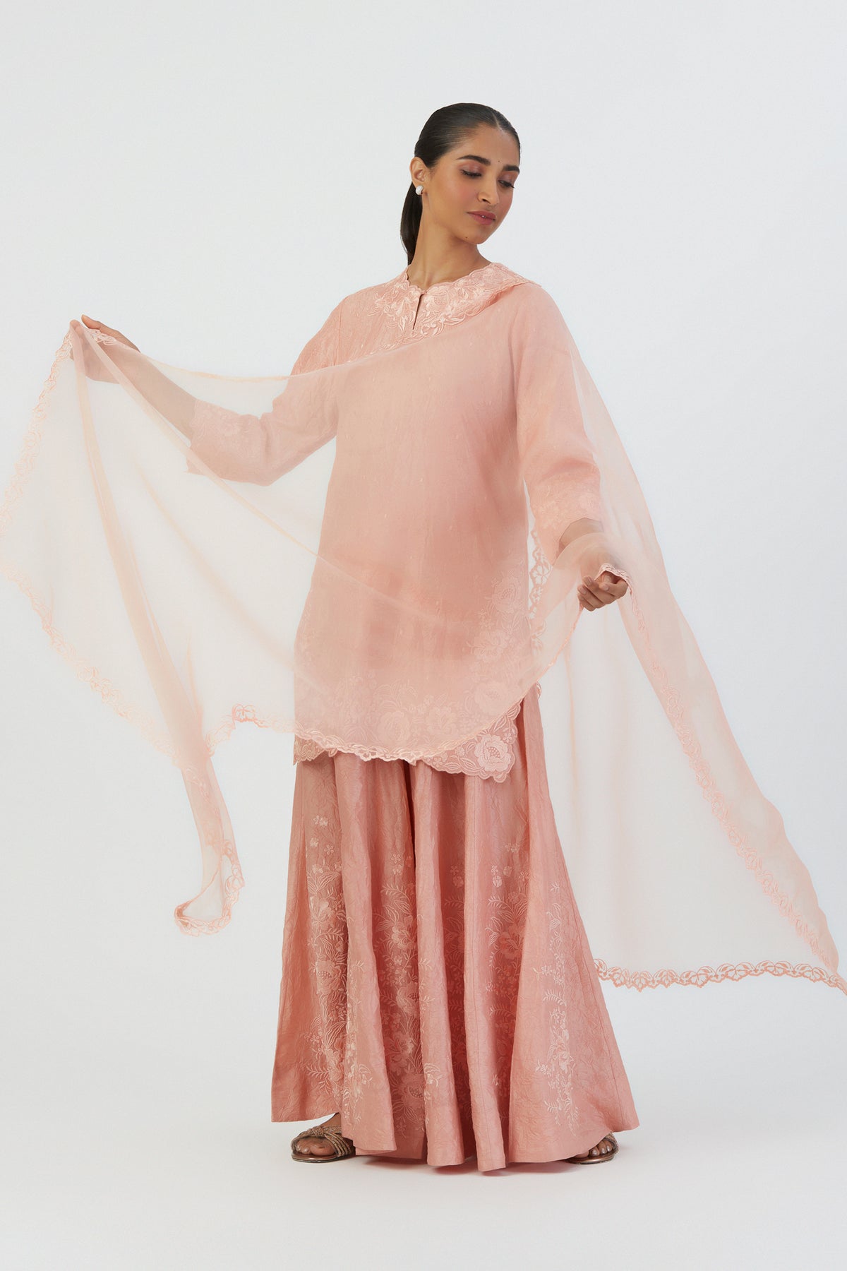 Salmon Pink Noori Dupatta