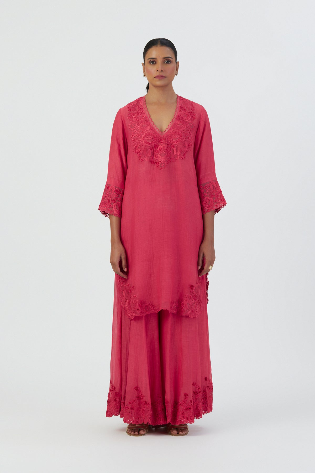 Fuschia Isha Sharara Set