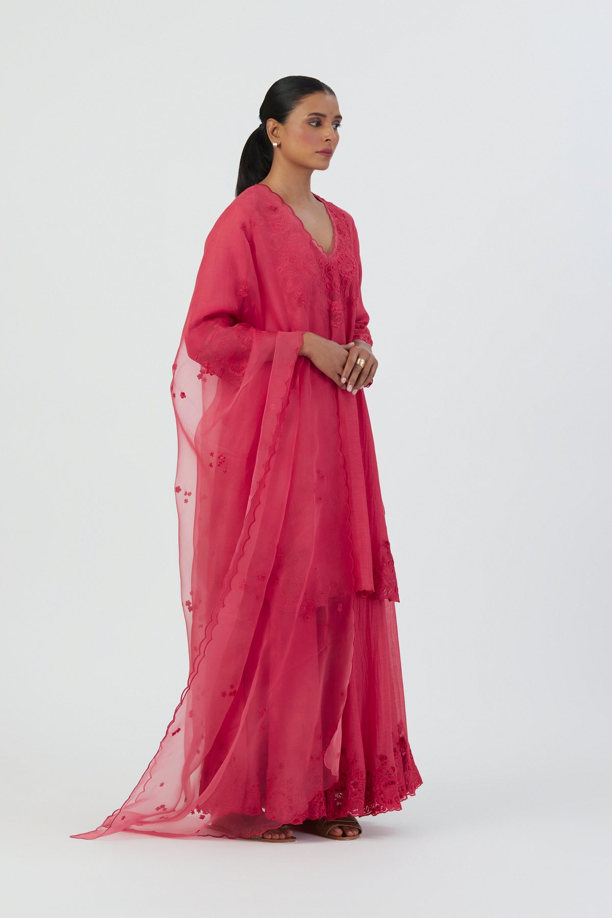 Fuschia Isha Sharara Set