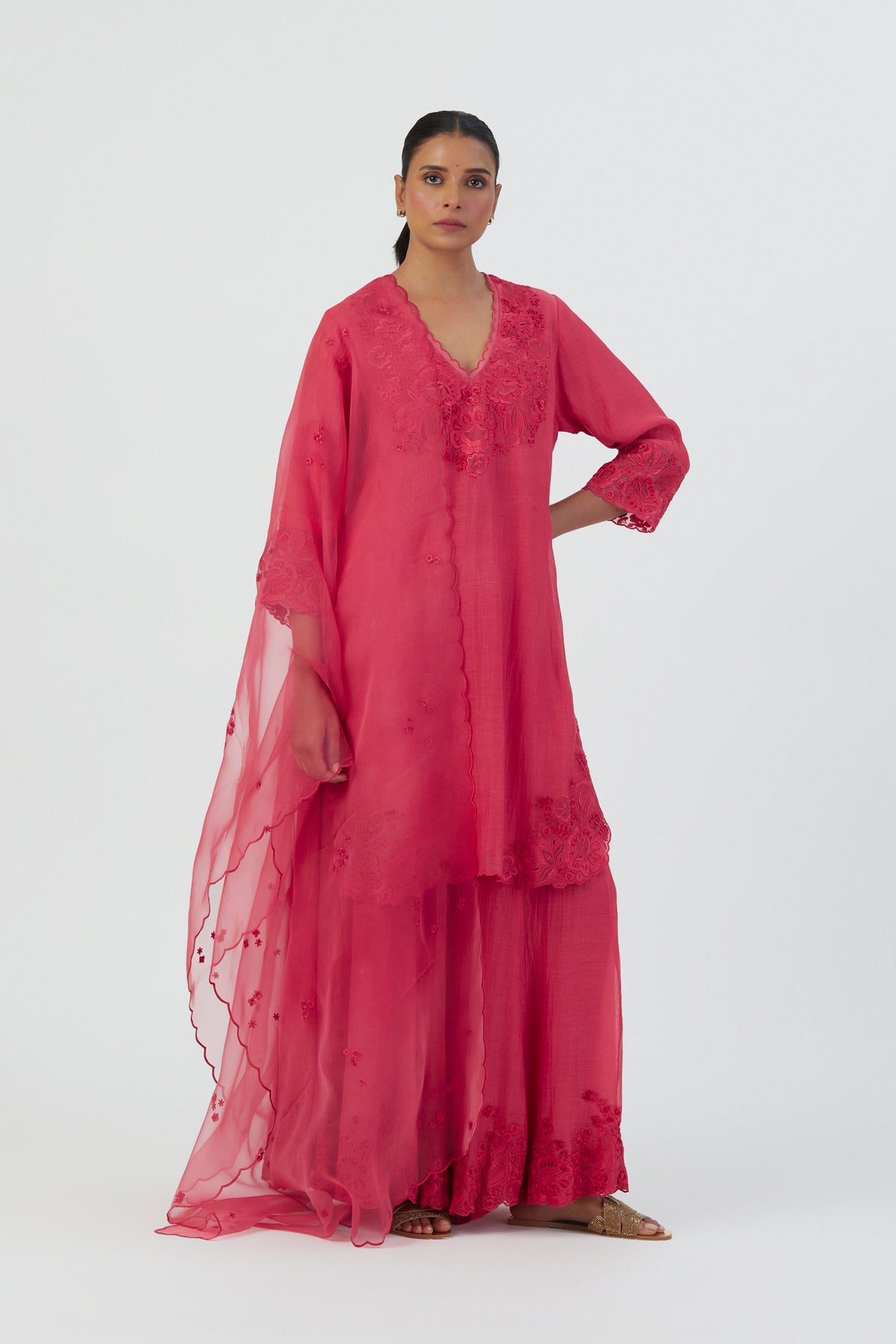 Fuschia Isha Sharara Set