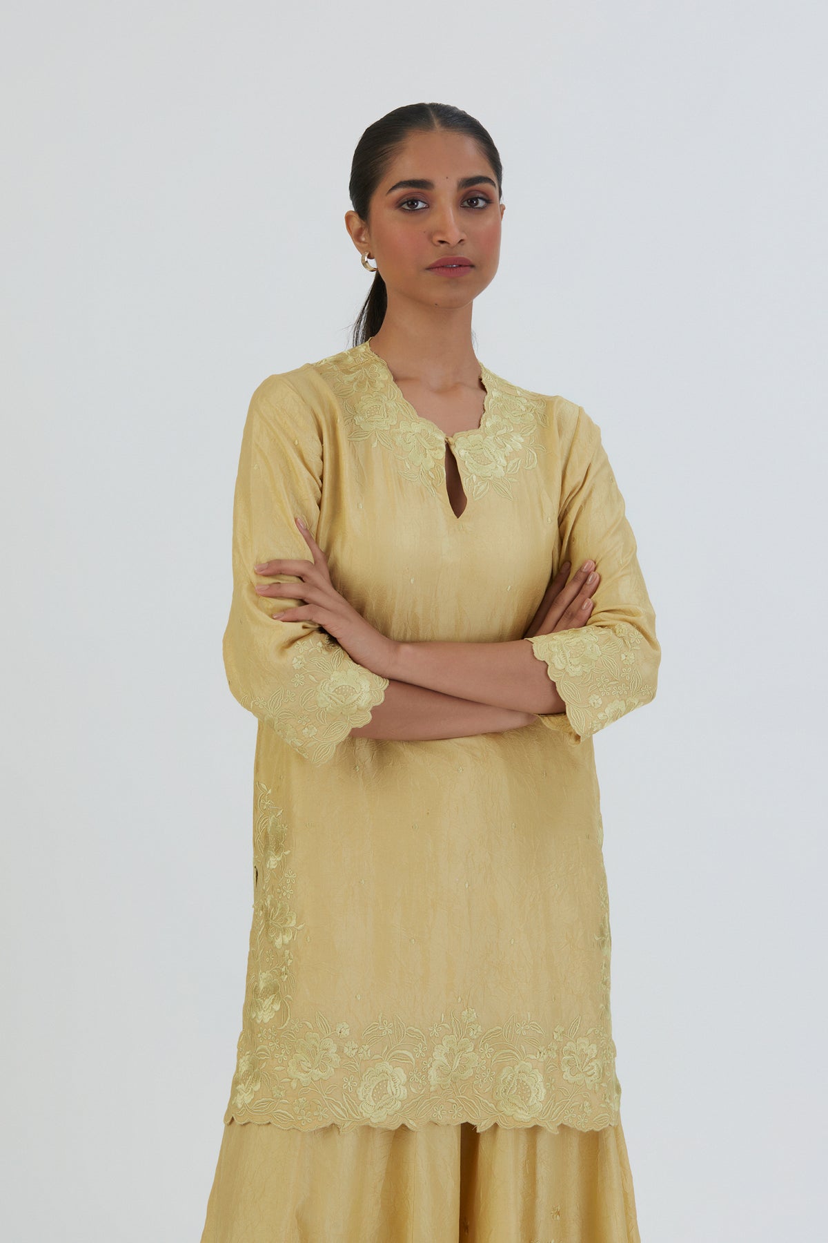 Light Yellow Mira Sharara Set