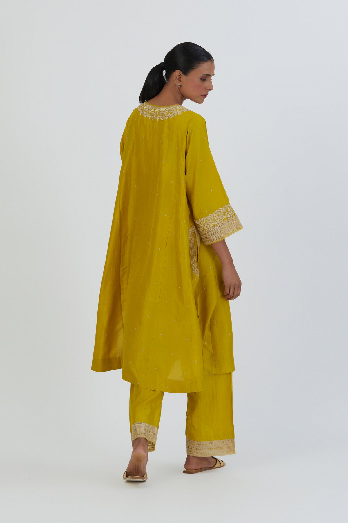 Yellow Silk Zehra Kurta Set