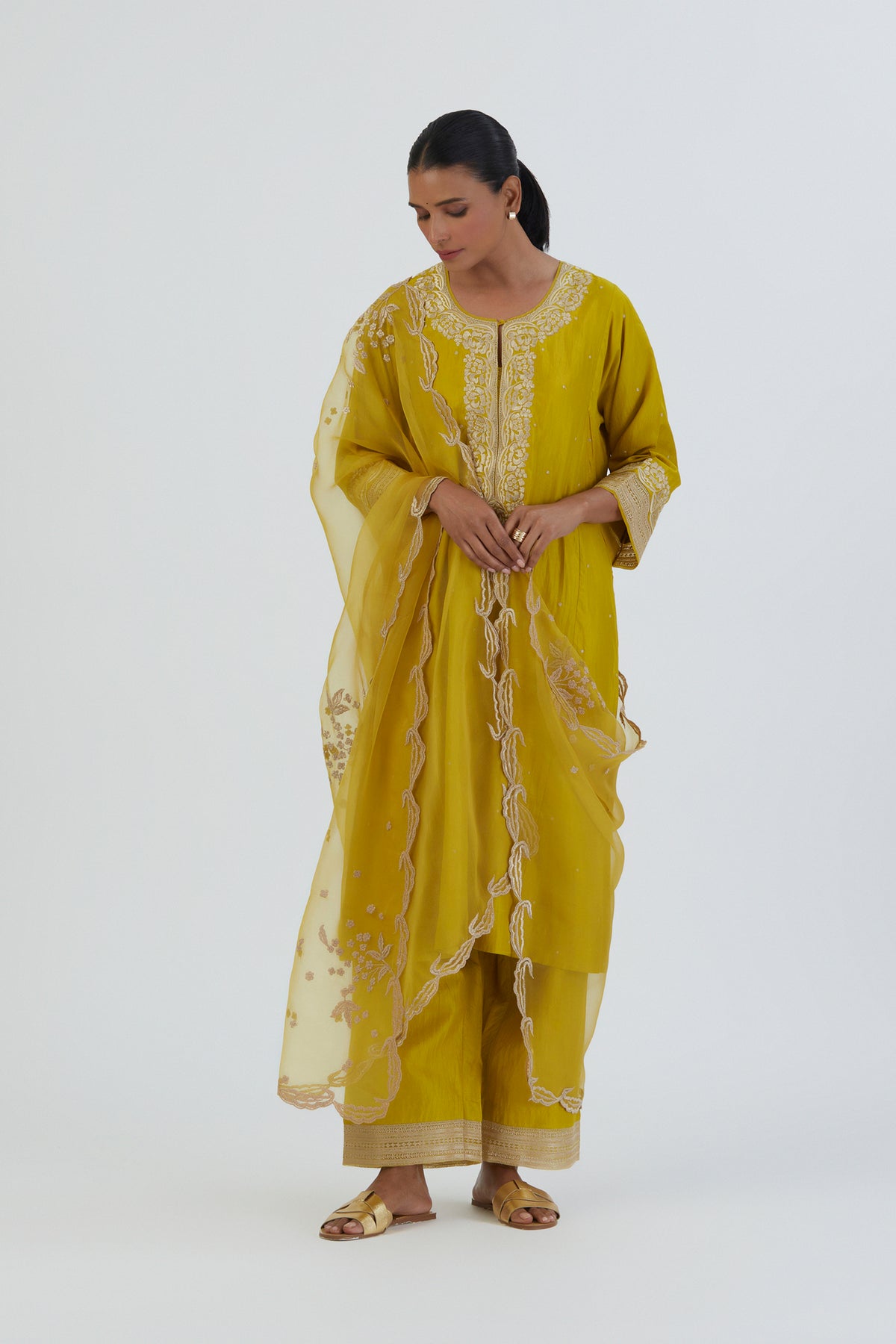 Lime Yellow Reeni Dupatta