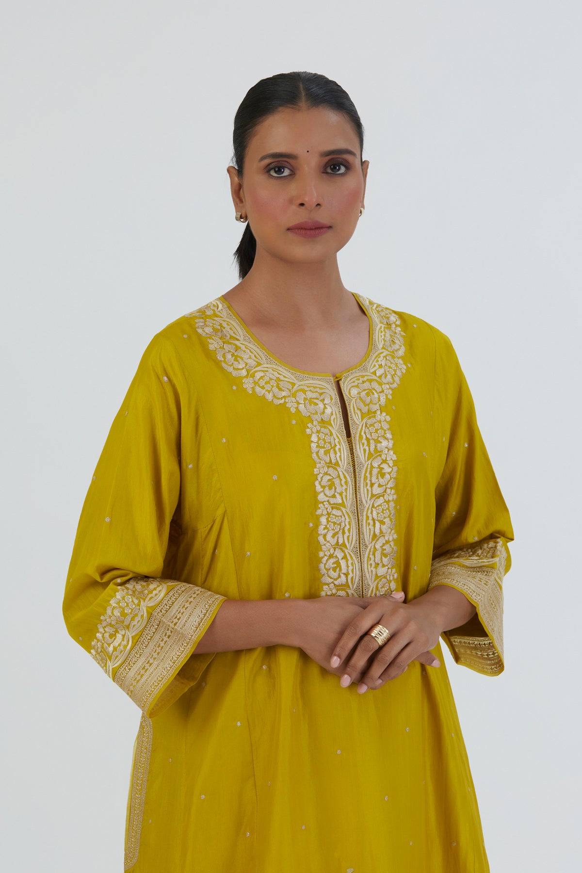 Yellow Silk Zehra Kurta Set