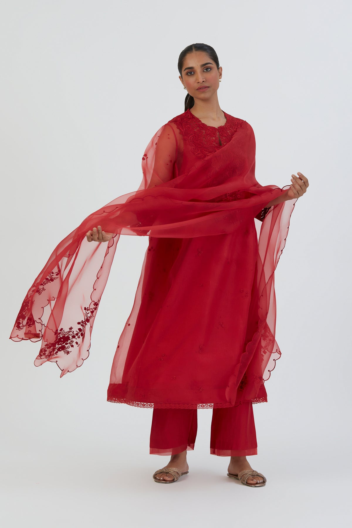 Red Nira Dupatta