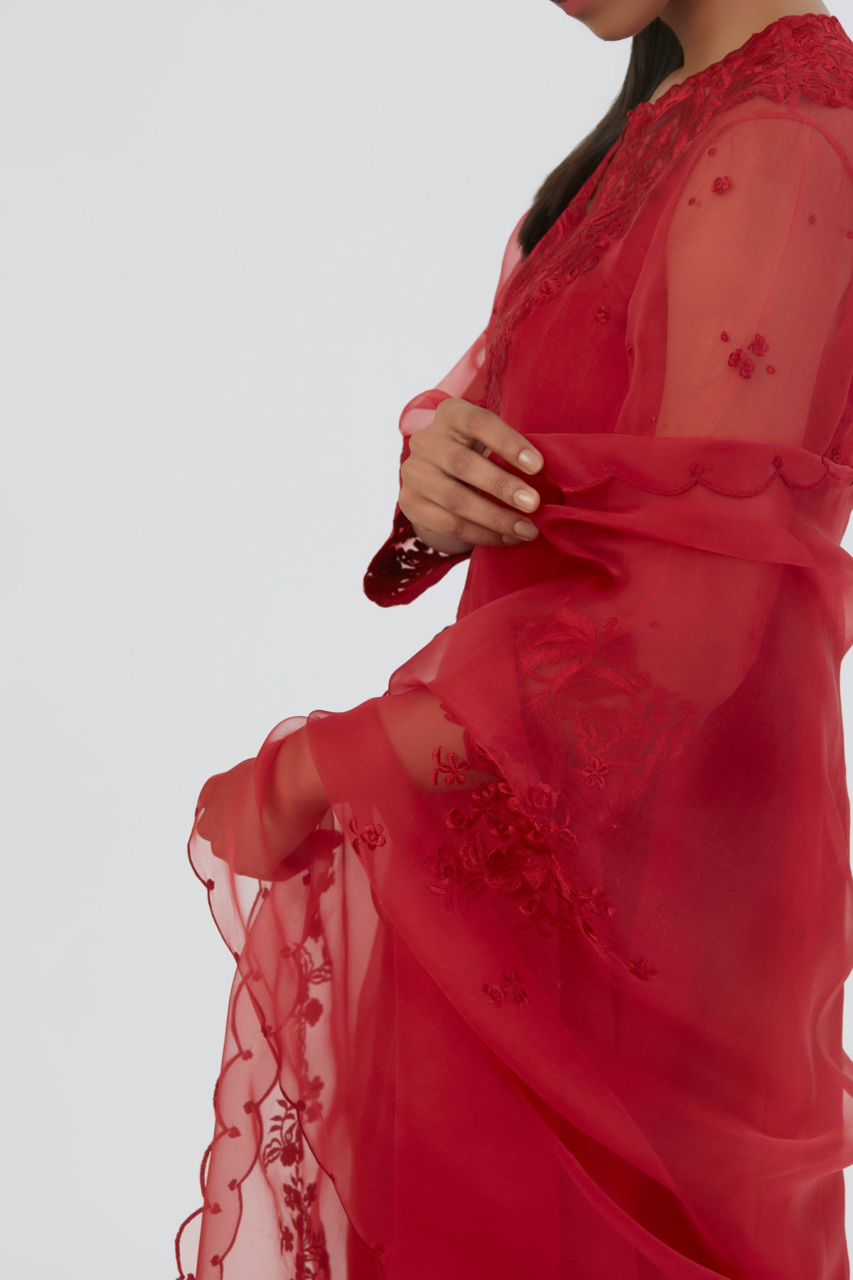 Red Nira Dupatta