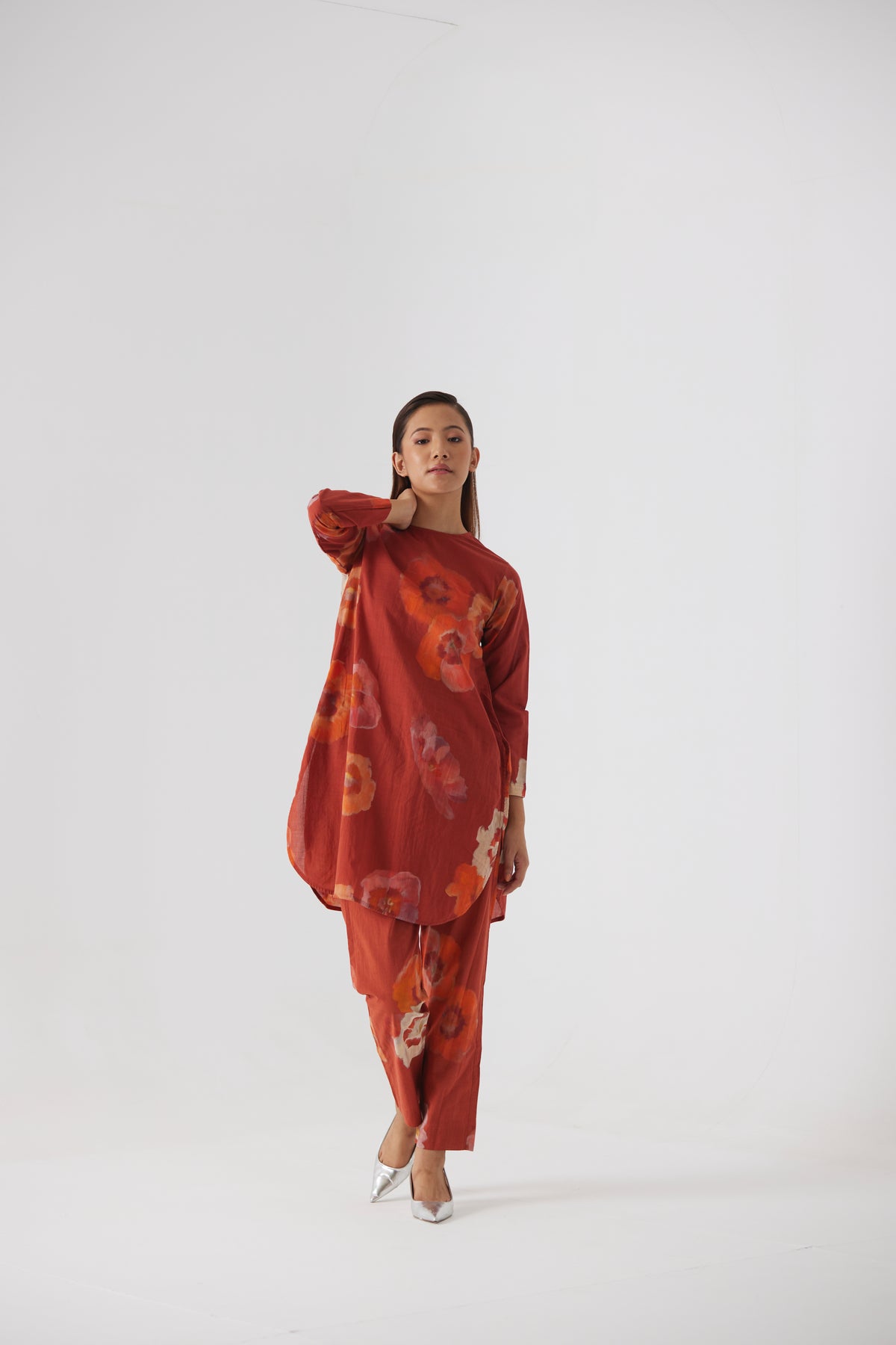 Gardenia Red Short Kurta Set