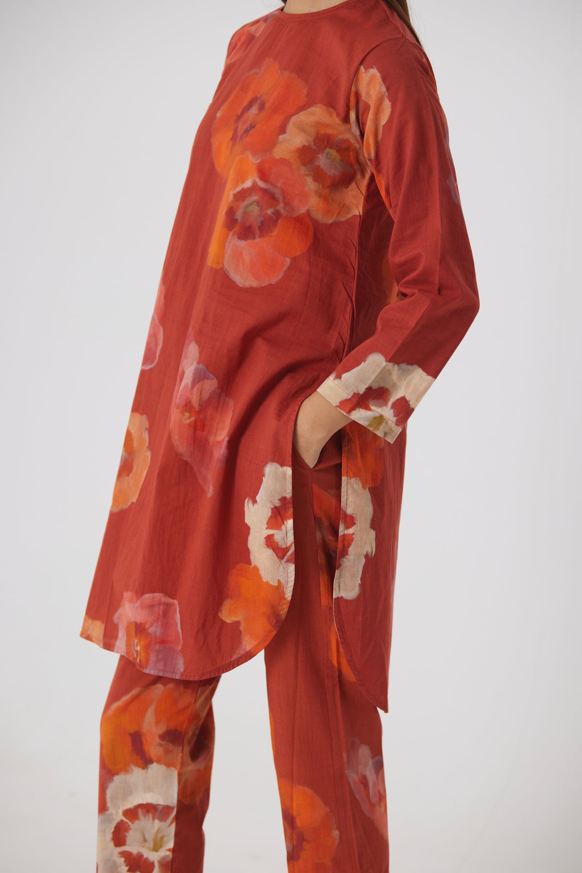 Gardenia Red Short Kurta Set