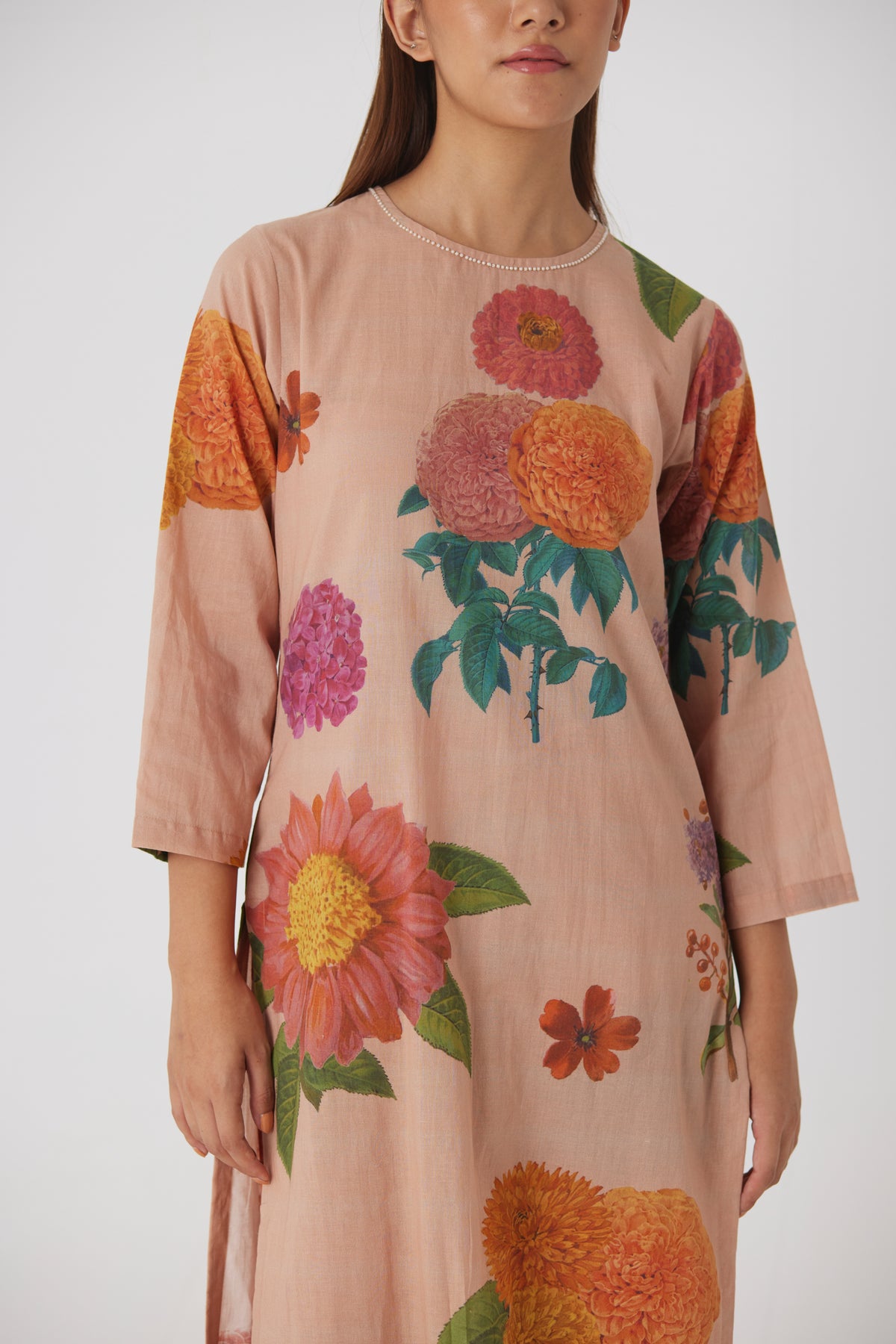 Vintage Garden Long Kurta Set