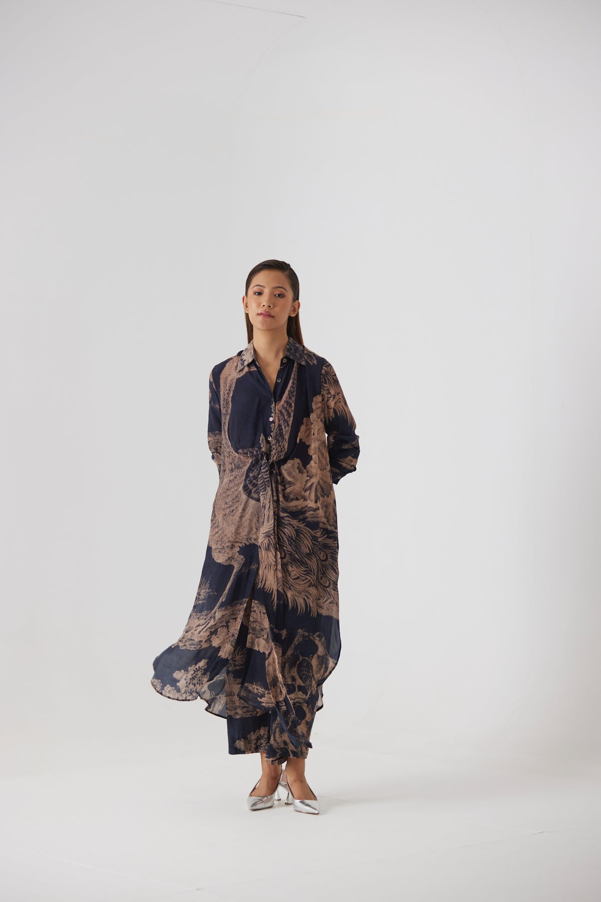 Navy Morni Wrap Kurta Set
