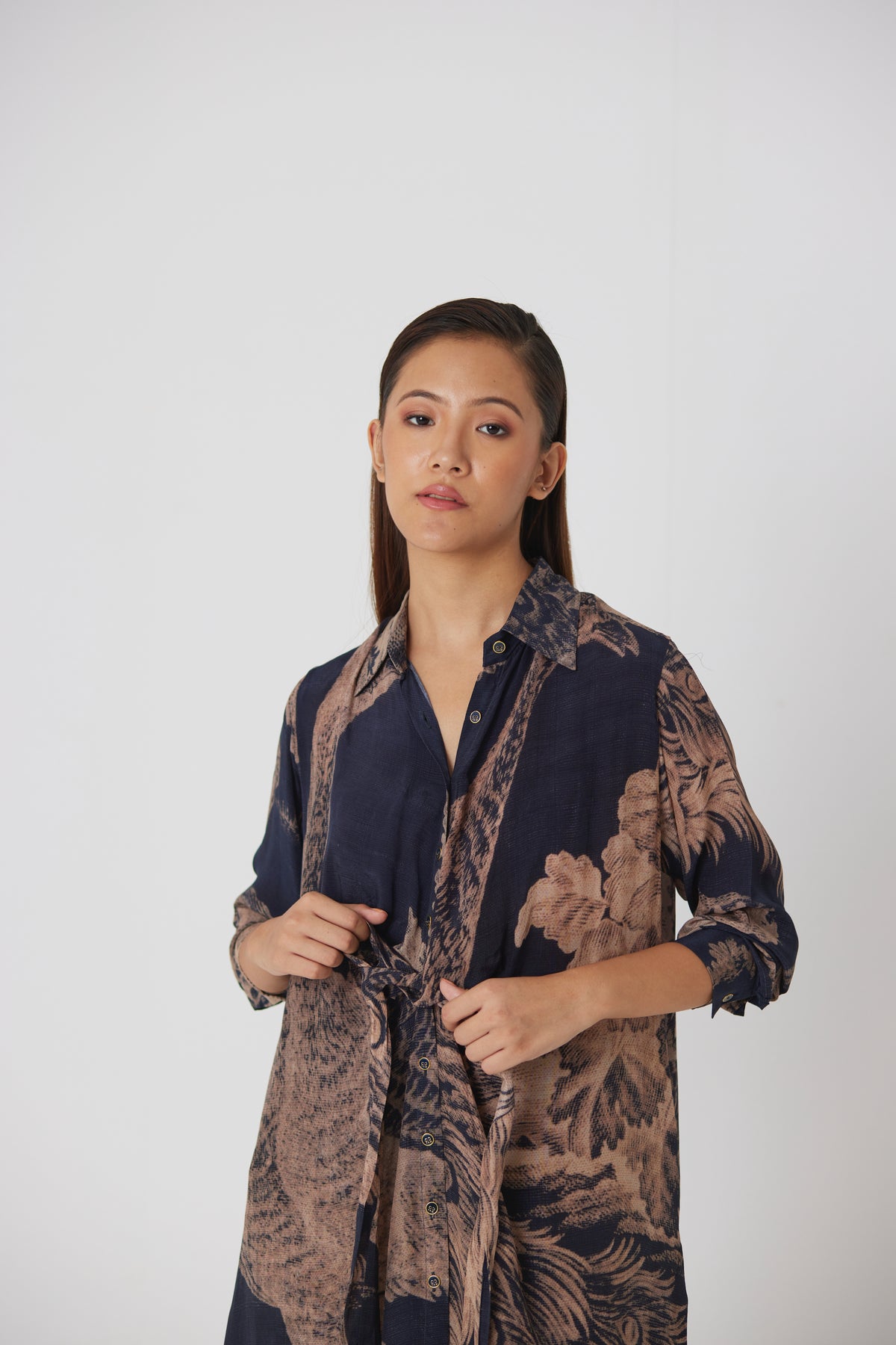 Navy Morni Wrap Kurta Set