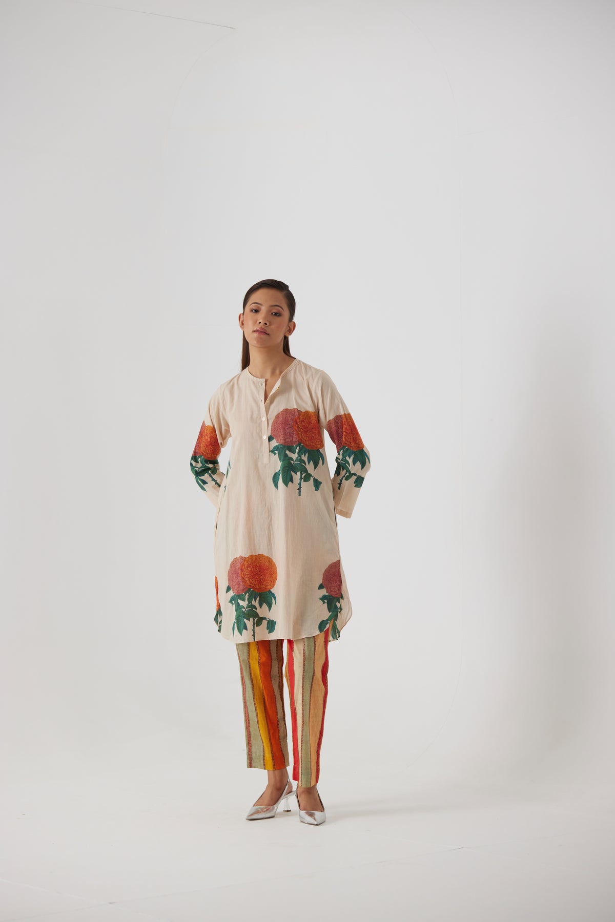 Marigold Solid Short Kurta Set
