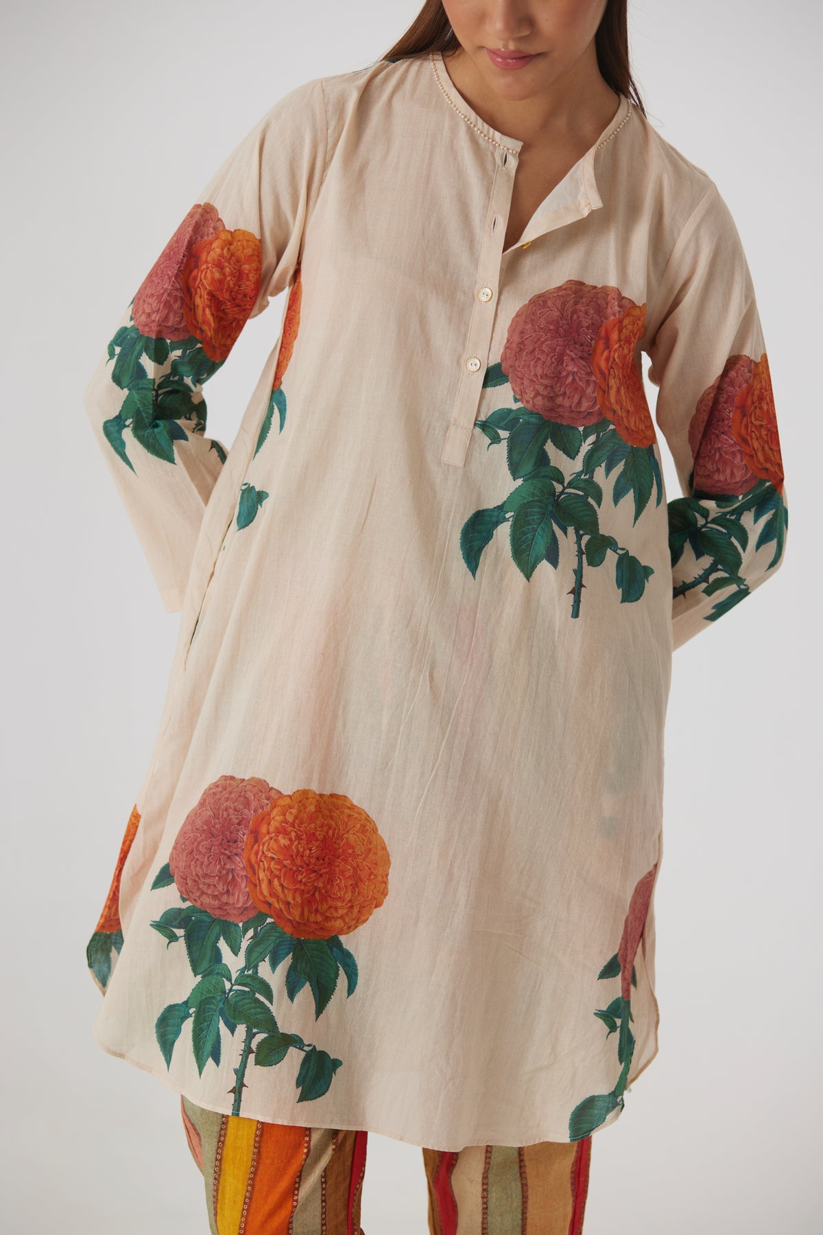 Marigold Solid Short Kurta Set