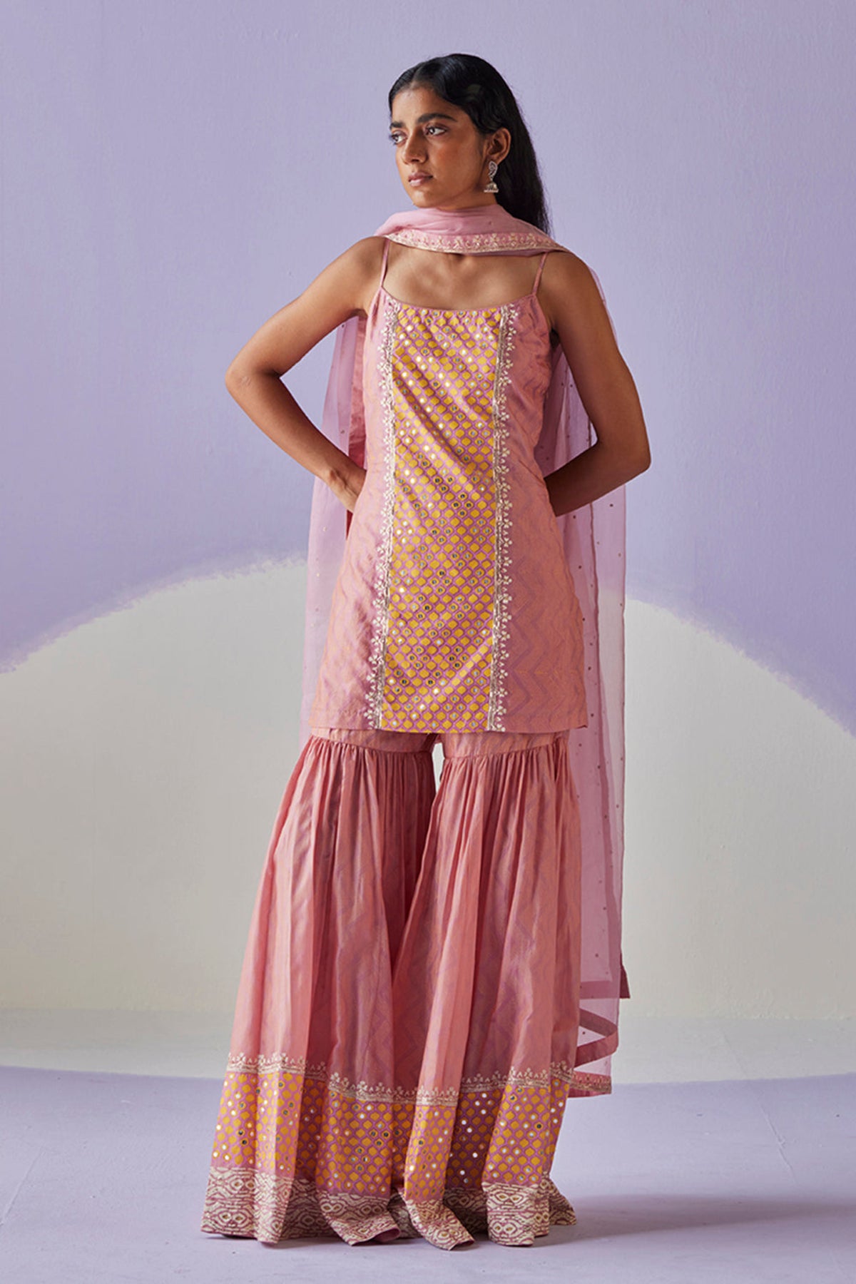 Rose Pink Sharara Set